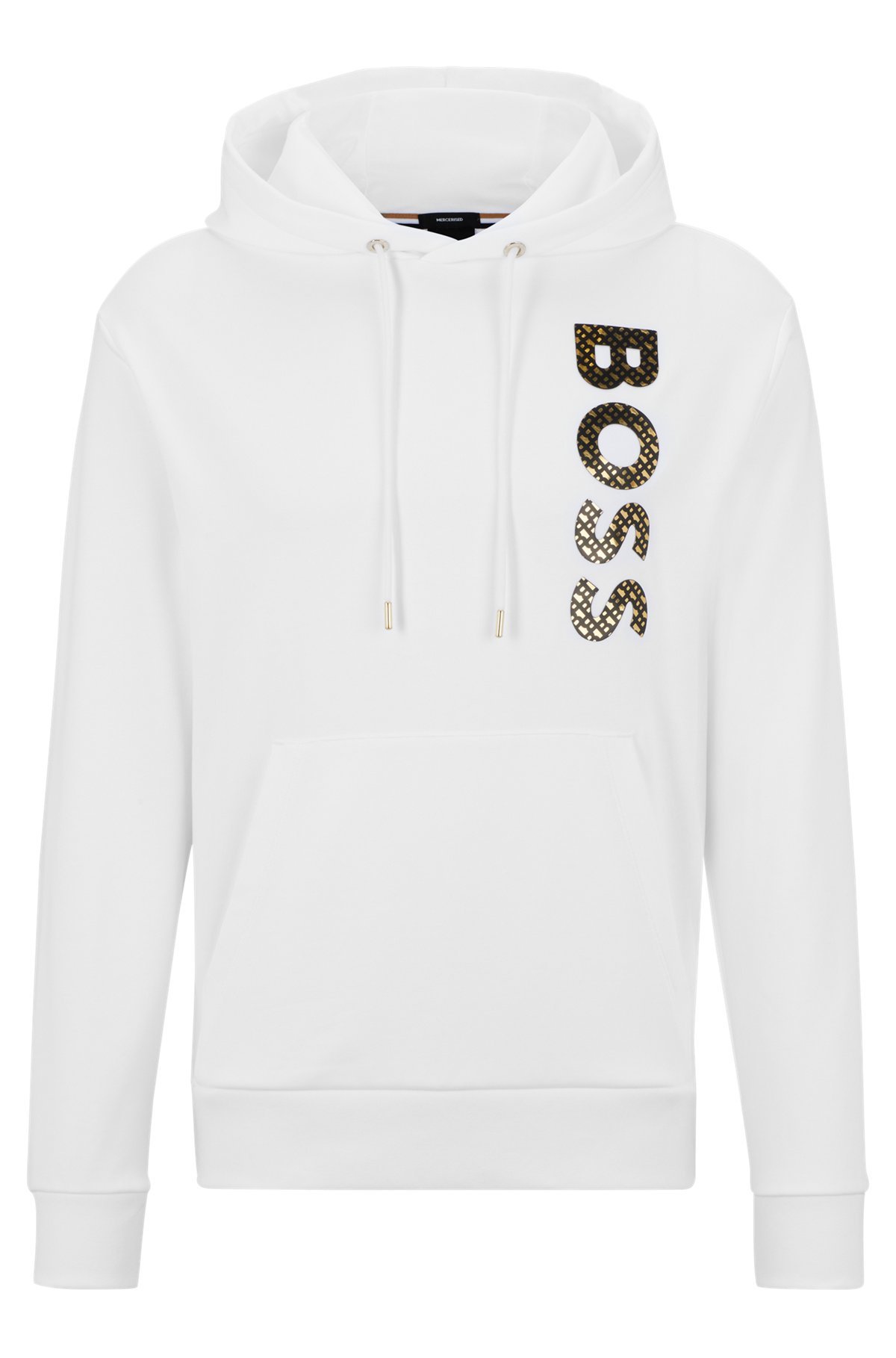 Hugo Boss Logo-print Cotton Hoodie In White