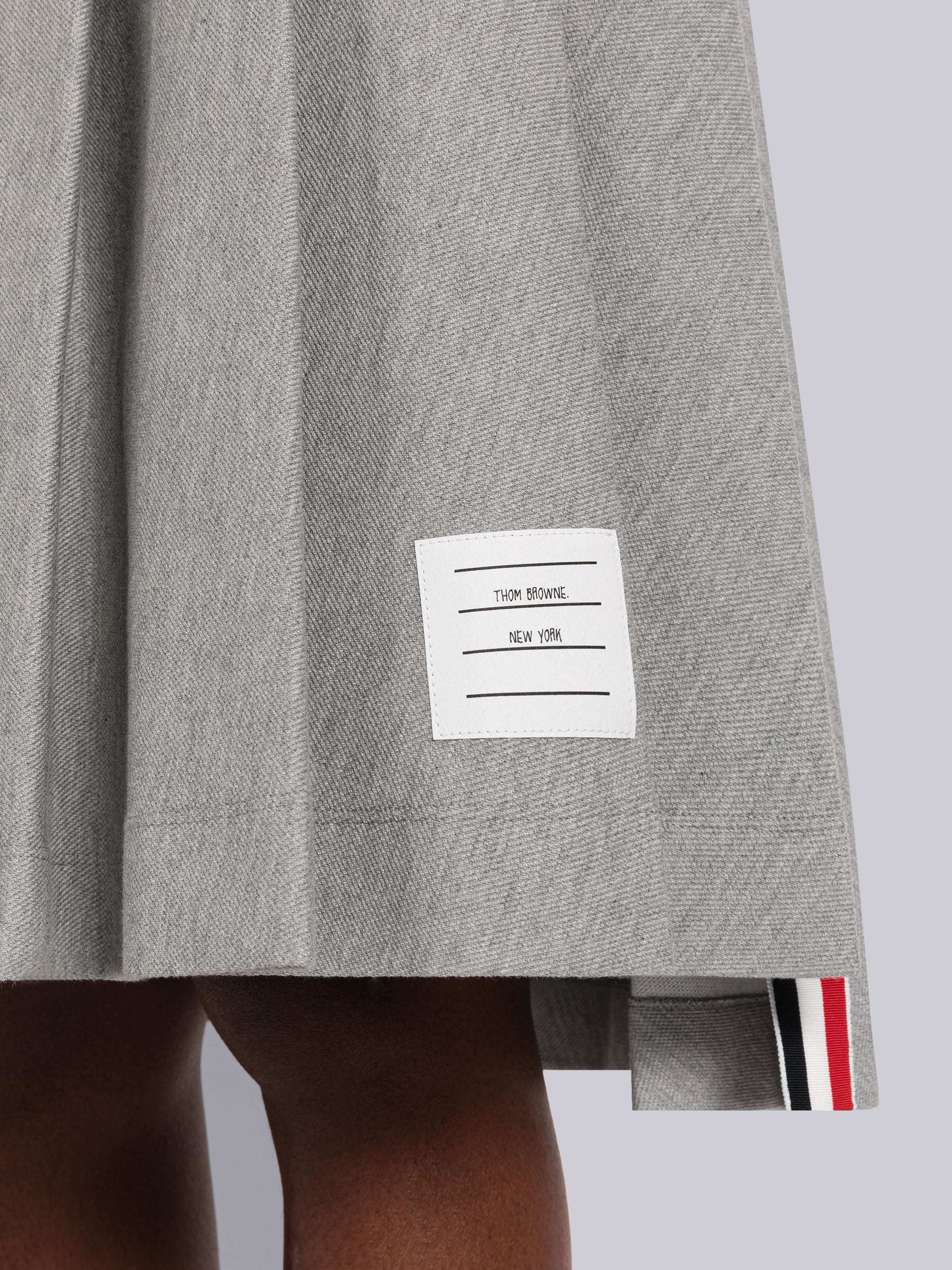 Thom Browne 4 Bar-stripe Step-hem Pleated Skirt In Gray