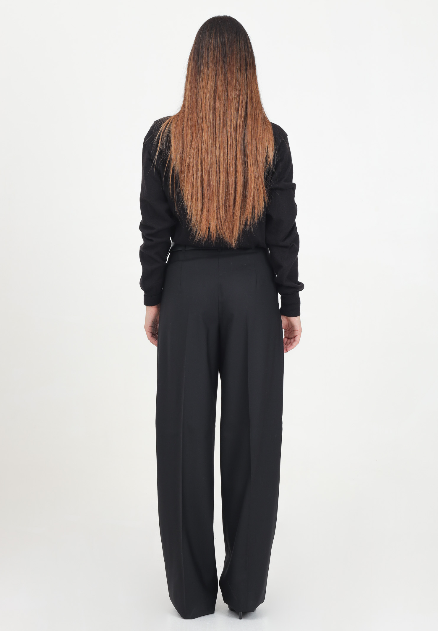 Max Mara Pleated Casual Pants In Black