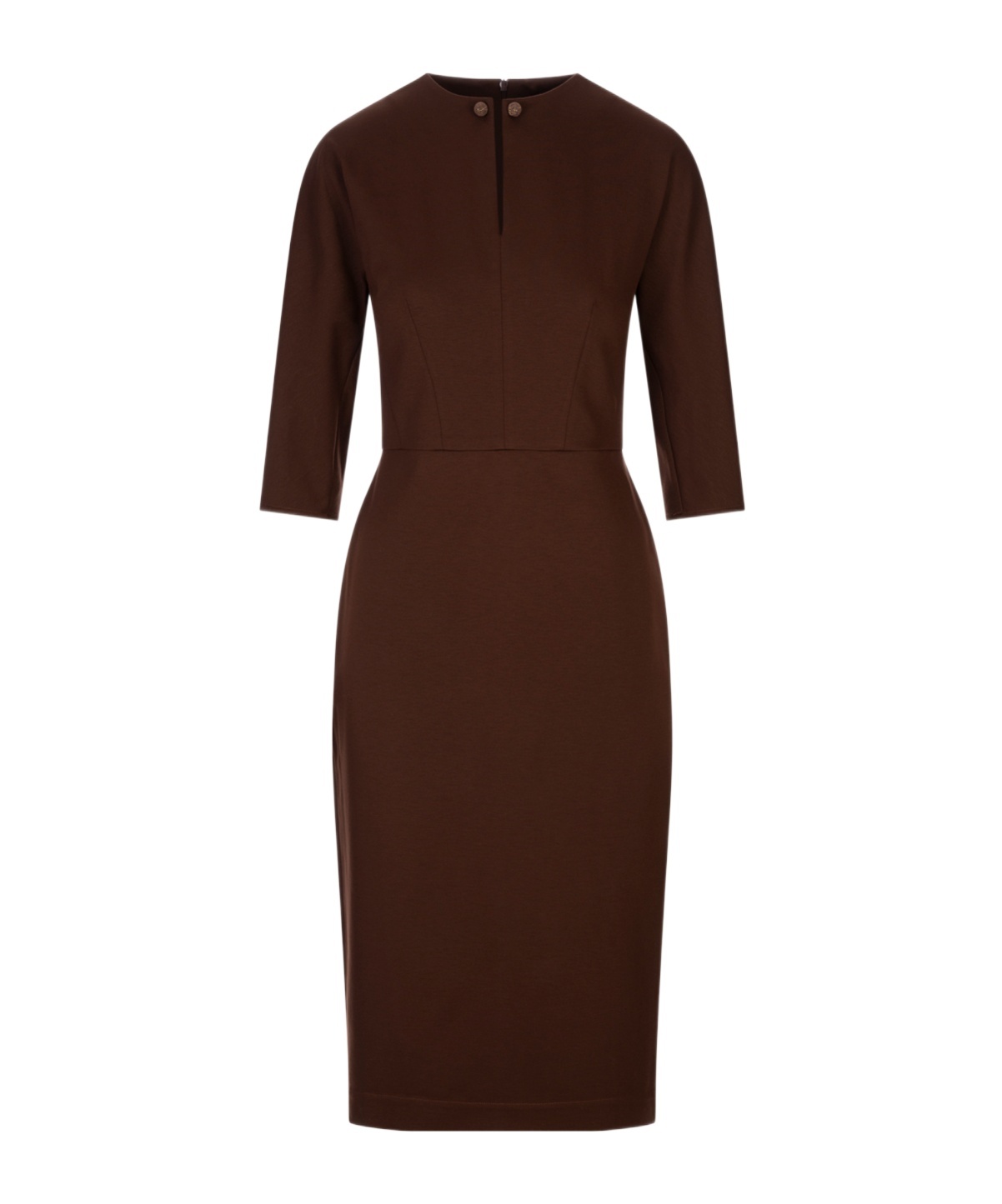 Fabiana Filippi Fitted Midi Dress With Stylish Cutouts In Brown