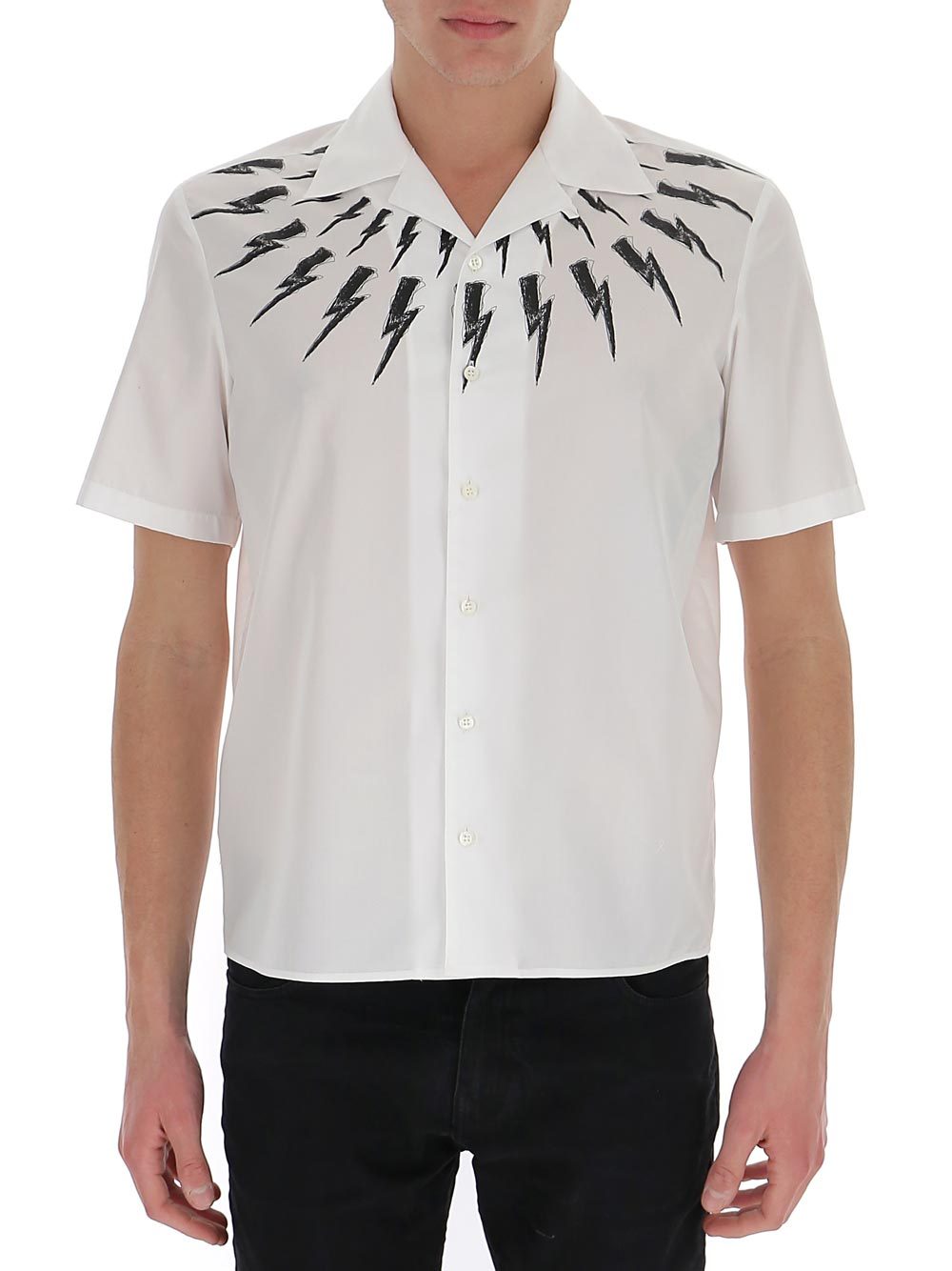 Neil Barrett Logo Printed Shirt In White