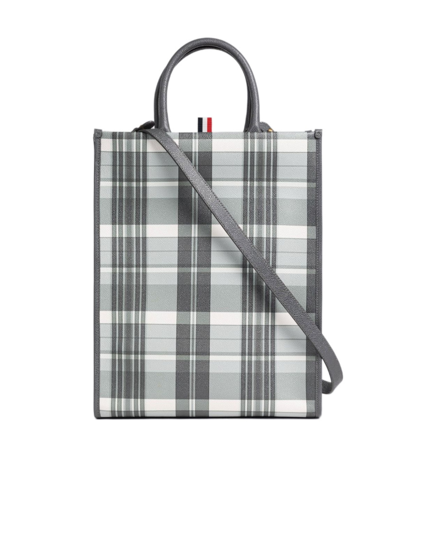 Thom Browne 4-bar Stripe Tote Bag In Gray