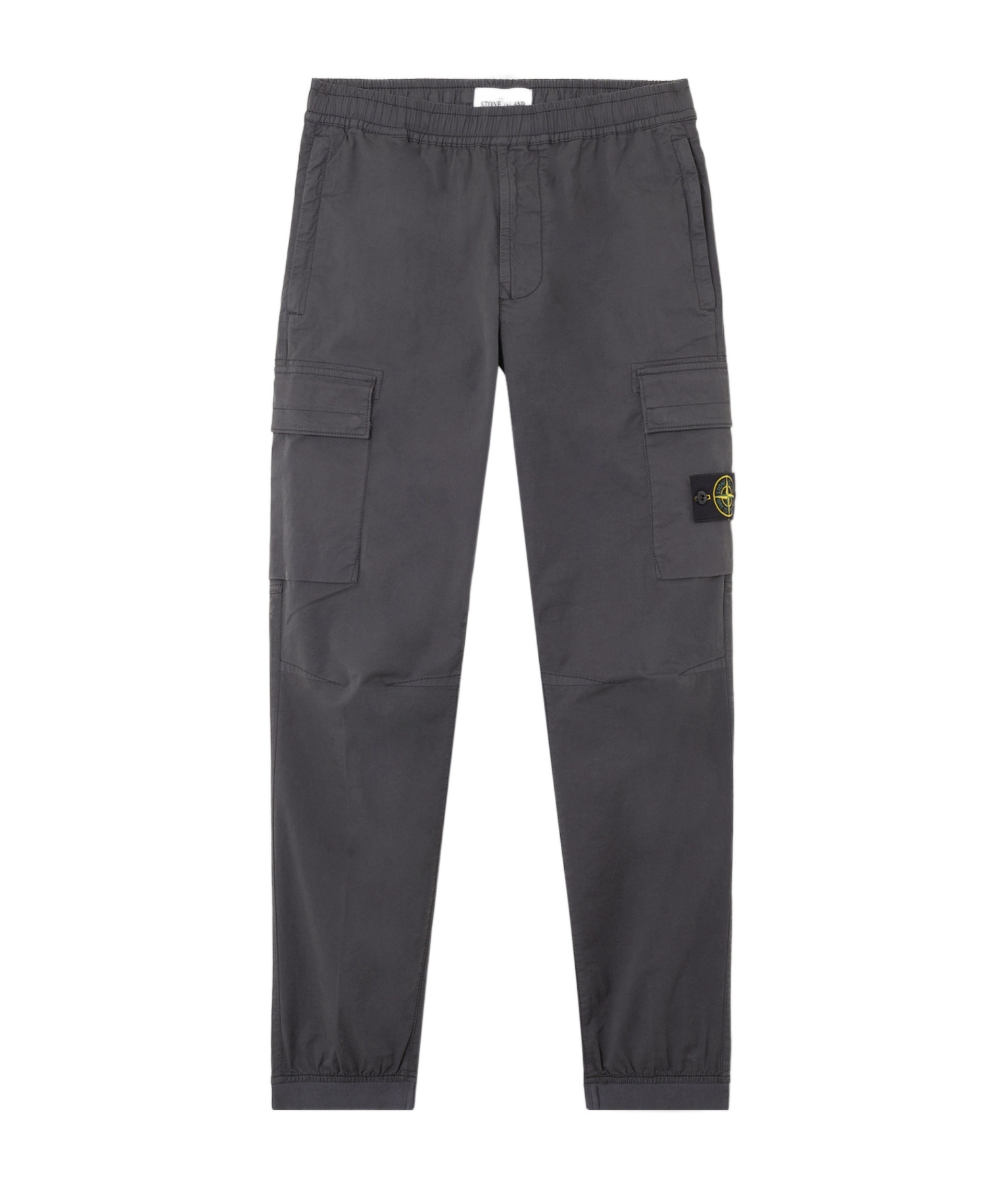 Stone Island Compass-motif Cargo Trousers In Gray