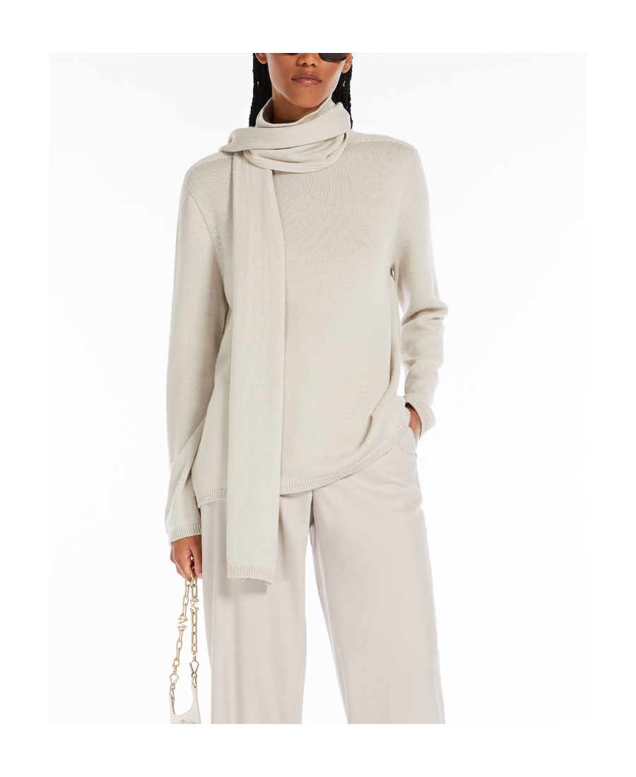 Max Mara Wool Turtleneck Sweater In Nude