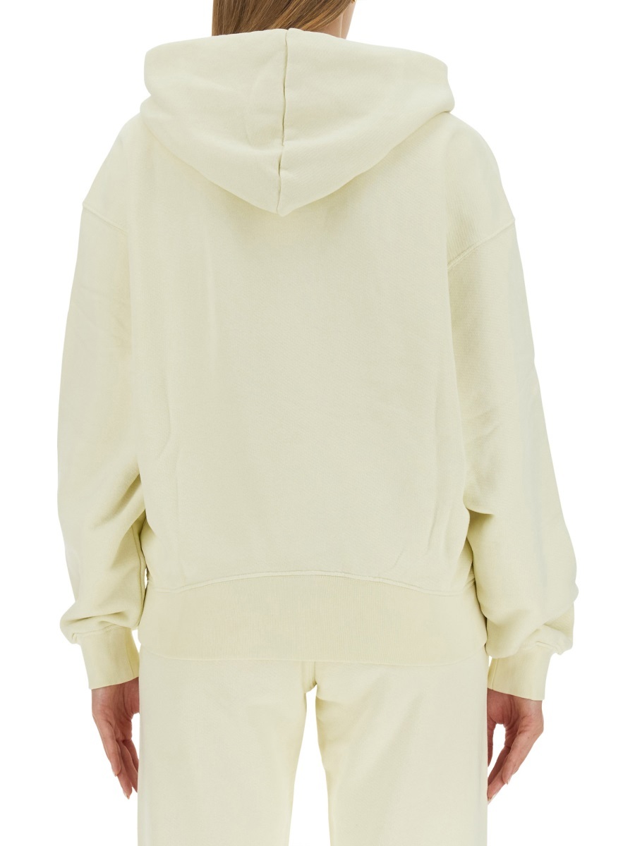 Off-white Crystal-embellished Cotton Hoodie In White