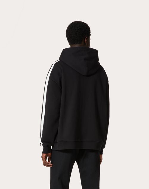 Valentino Vlogo Signature Patch Zip-up Hoodie In Black