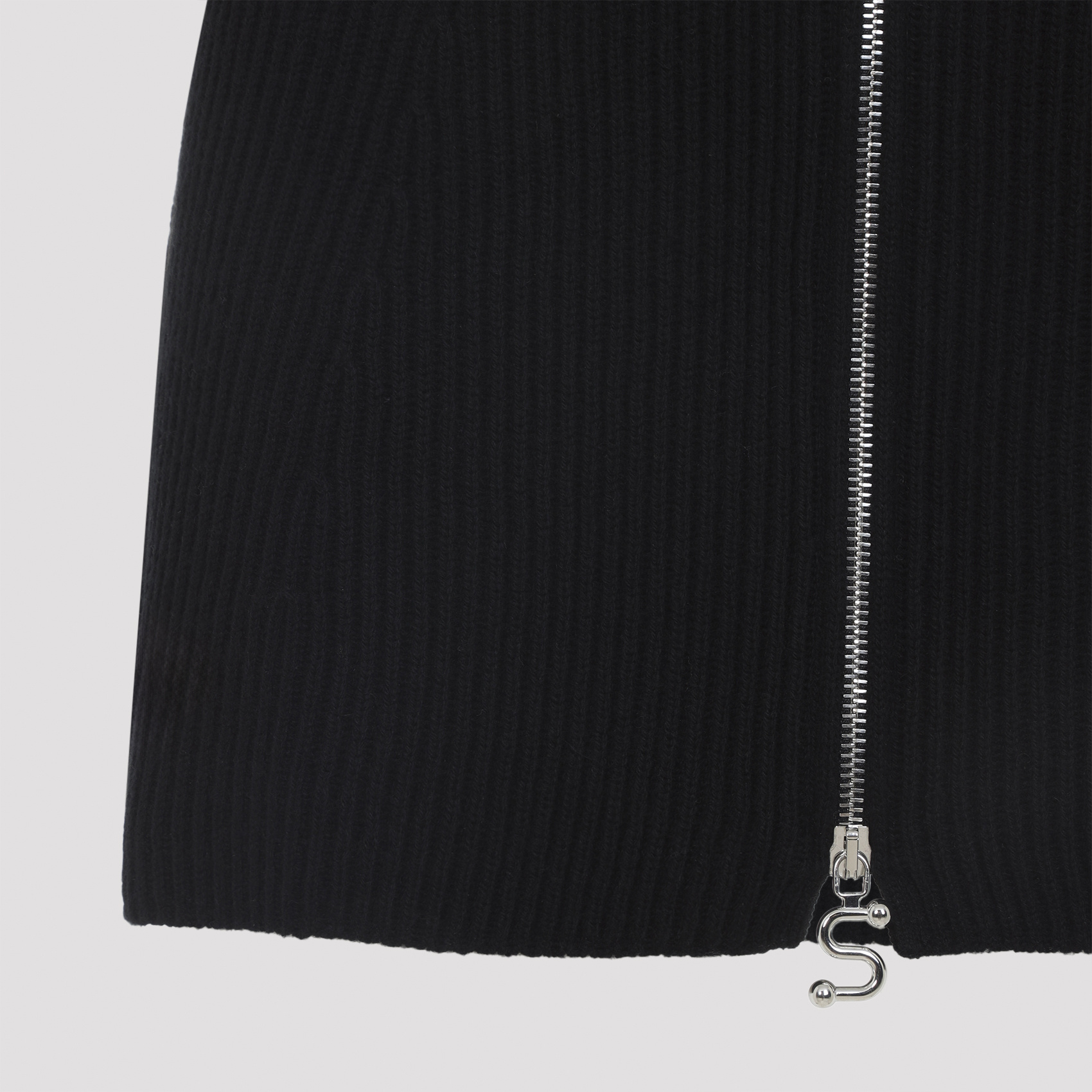 Sportmax Refolo Mini Skirt In Wool And Cashmere In Black