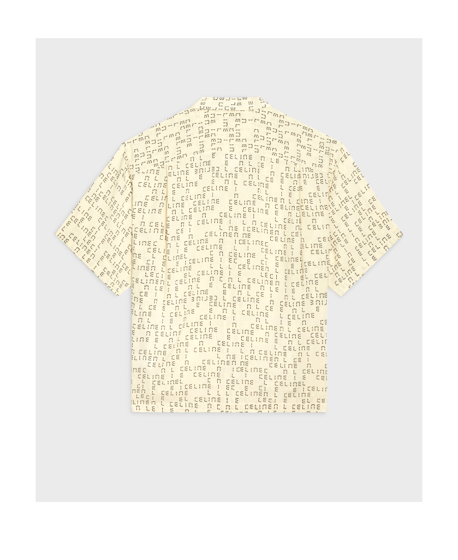 Celine Digital Printing Viscose Loose Hawaiian Shirt In White