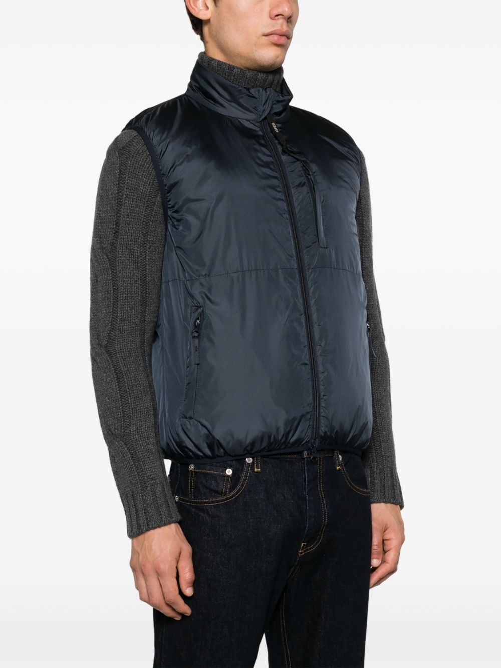 Aspesi High-necked Padded Jacket In Blue