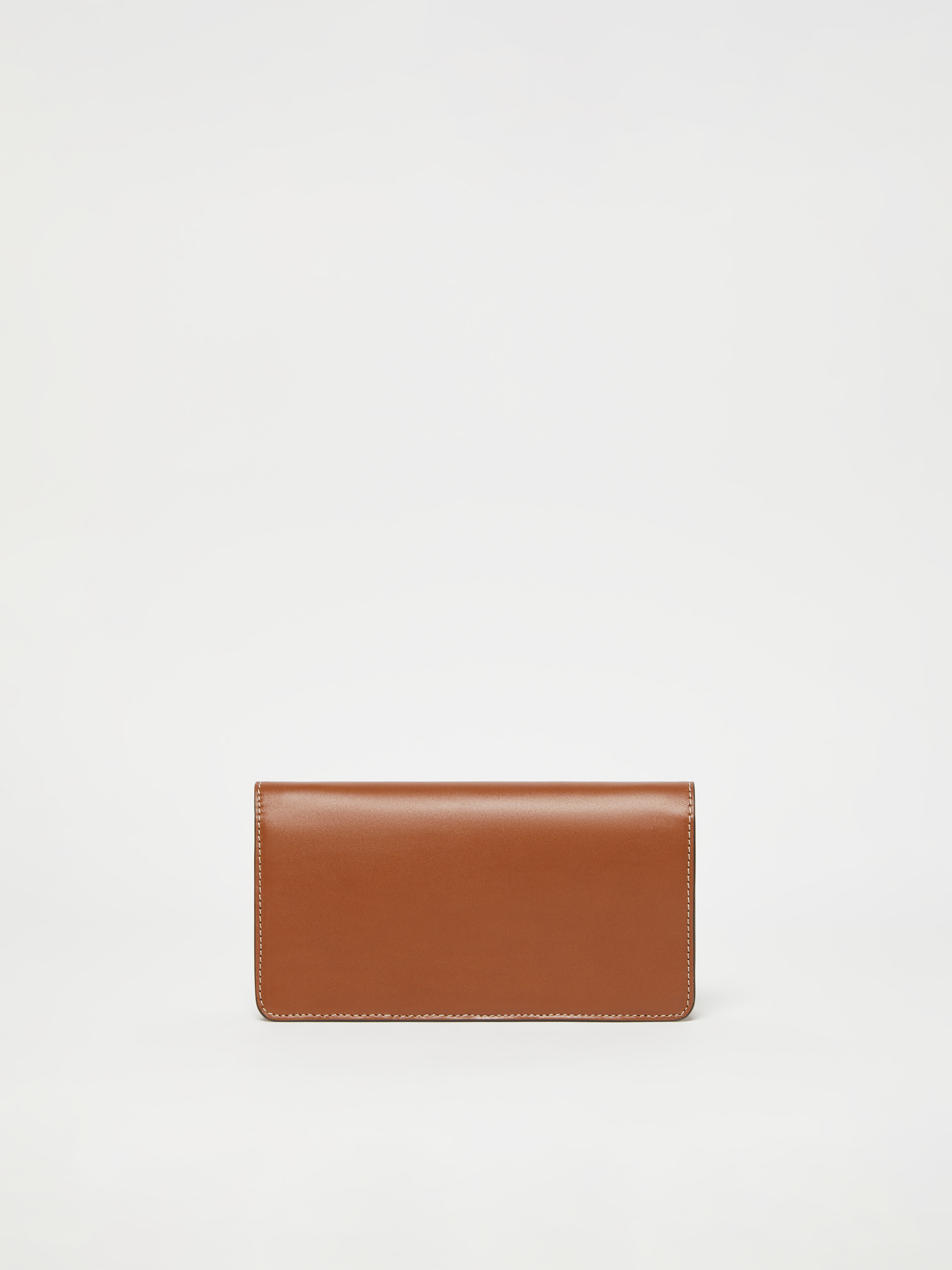 Max Mara Leather Phone Pouch In Brown