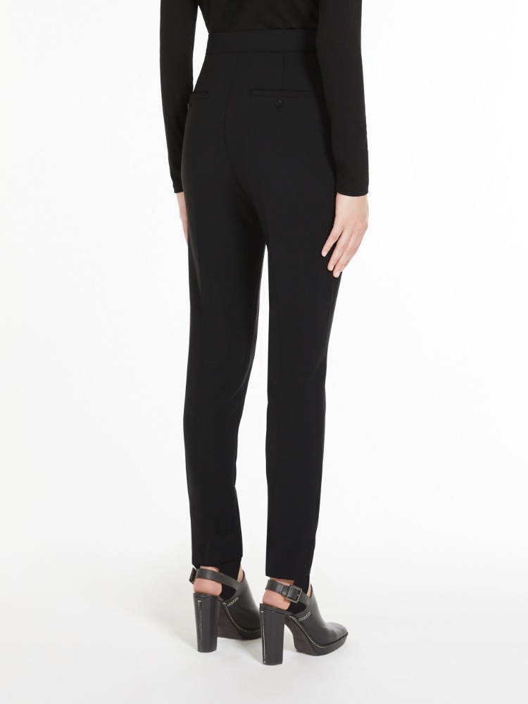 Max Mara Stretch Leggings In Black
