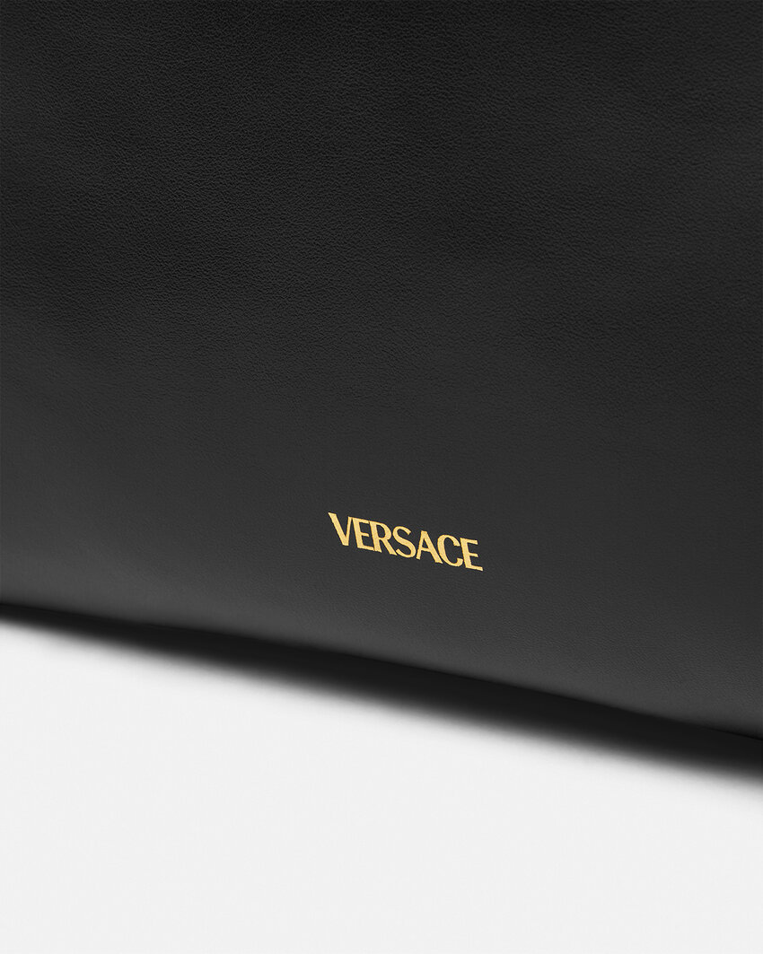Versace Medusa Head Motif Tote Bag In Black