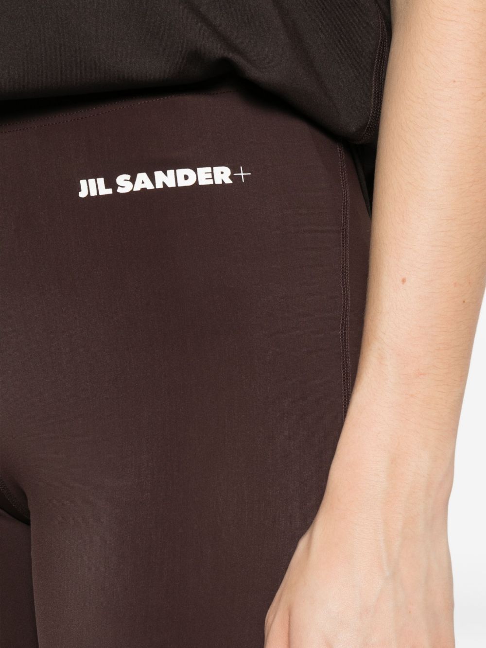 Jil Sander Logo-embellished Leggings In Brown