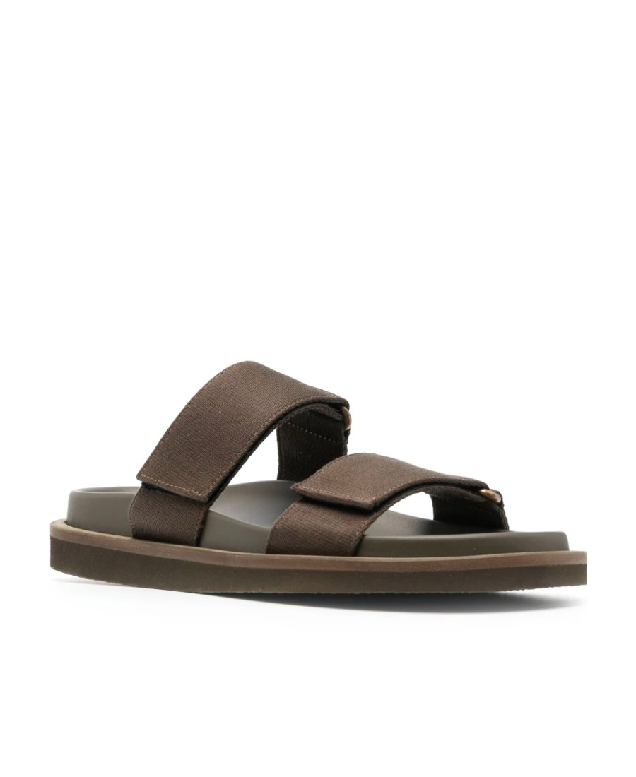Shop Uma Wang Touch-strap Slip-on Sandals In Brown