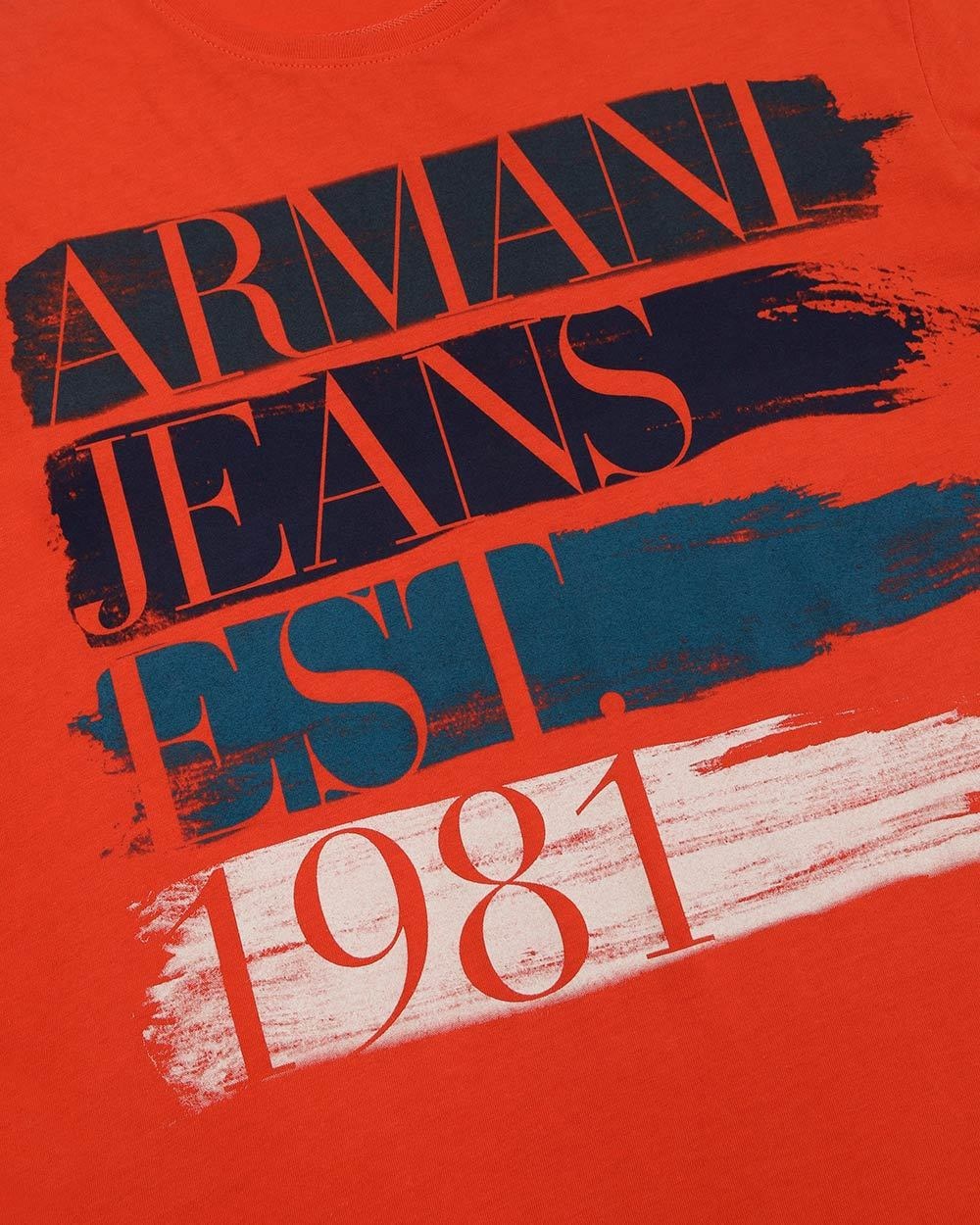 Armani Jeans T-shirt With Round Neck And Long Sleeves In Red