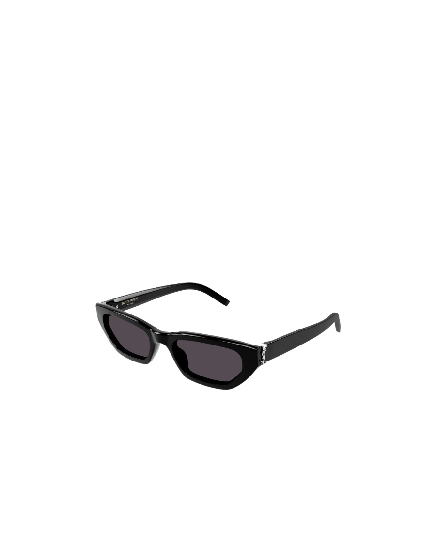 Saint Laurent Logo-plaque Cat-eye Sunglasses In Black