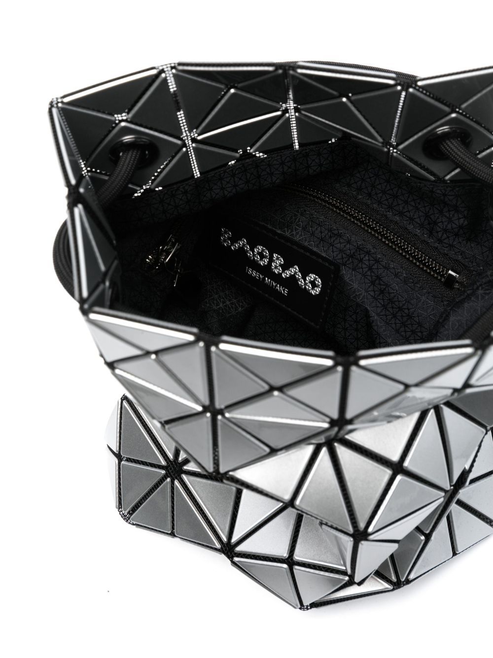 Bao Bao Issey Miyake Bao Bao Geometric-pattern Drawstring Bucket Bag In Silver