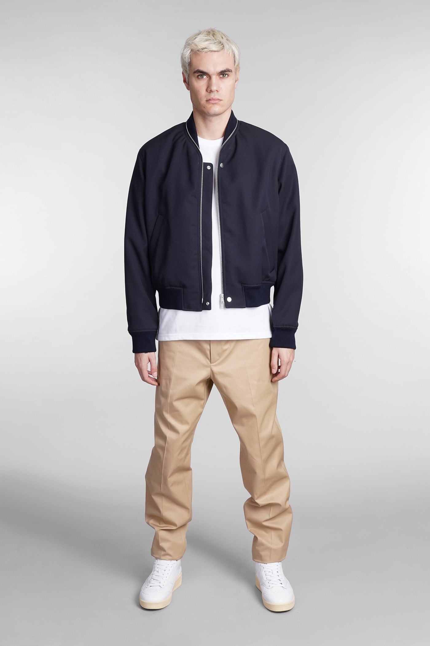 Jil Sander Classic Front Zip Bomber Jacket In Black