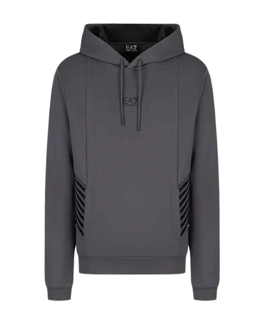 Ea7 Side Waist Impact Color Sports Sweater In Black