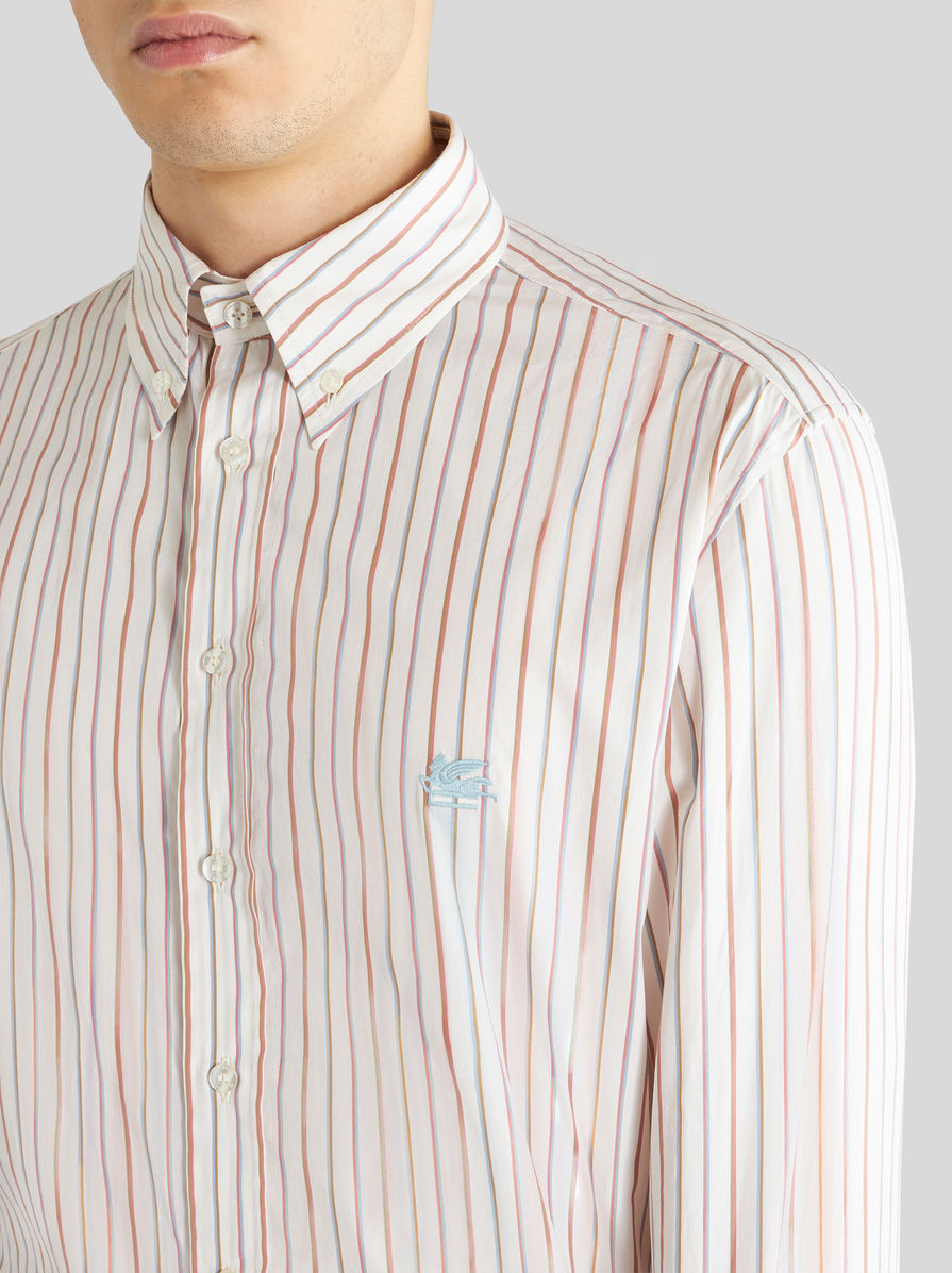 Etro Striped Button-down Shirt In White