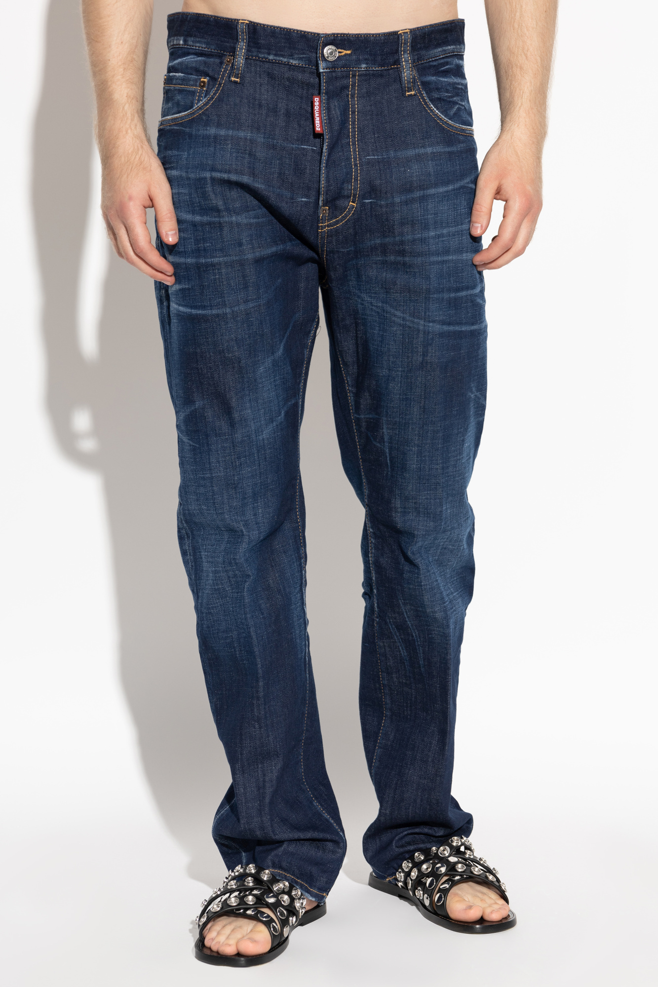 Dsquared2 Straight Leg Trousers With Belt Loops