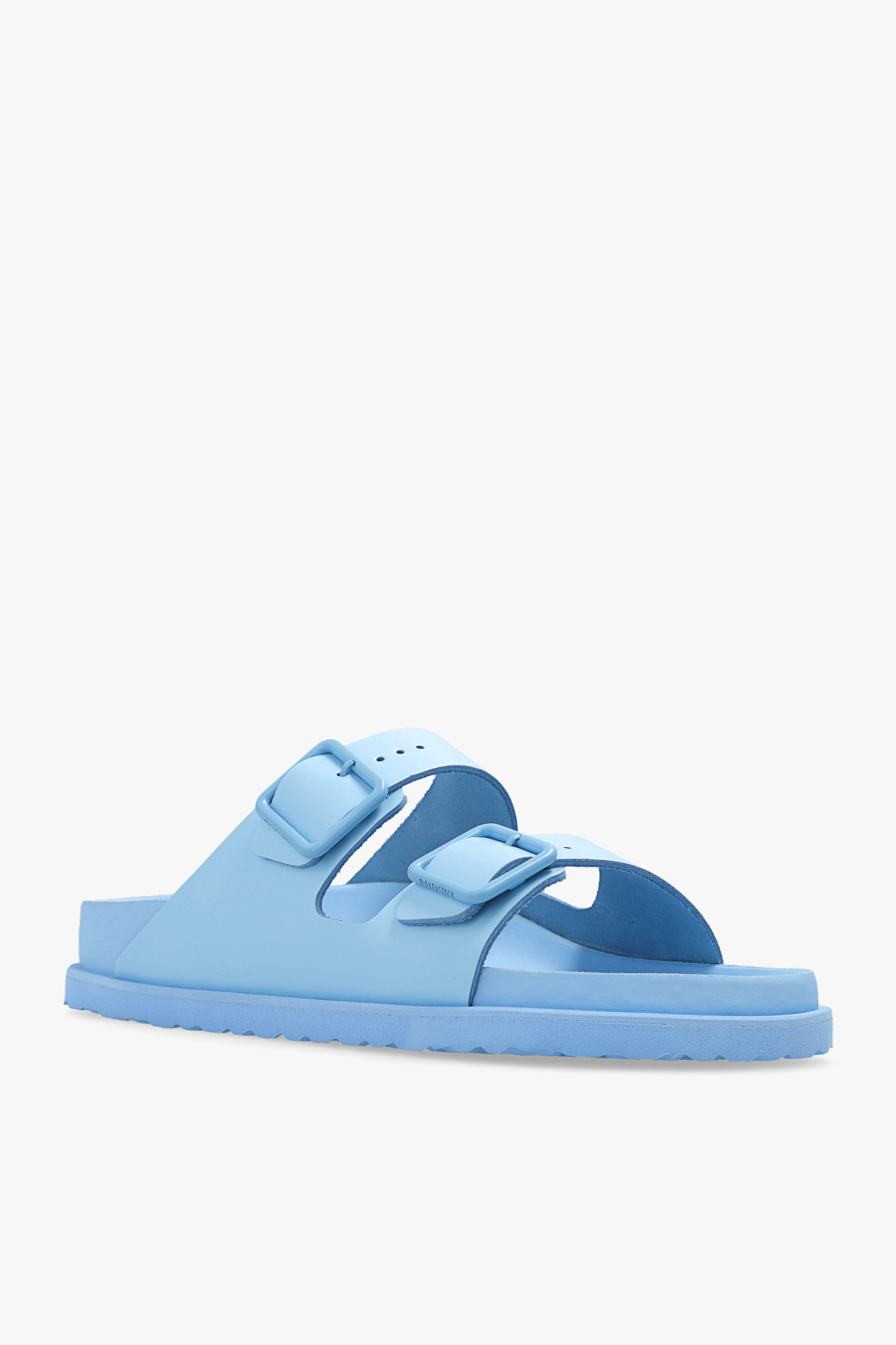 Birkenstock Arizona Leather Slides In Blue