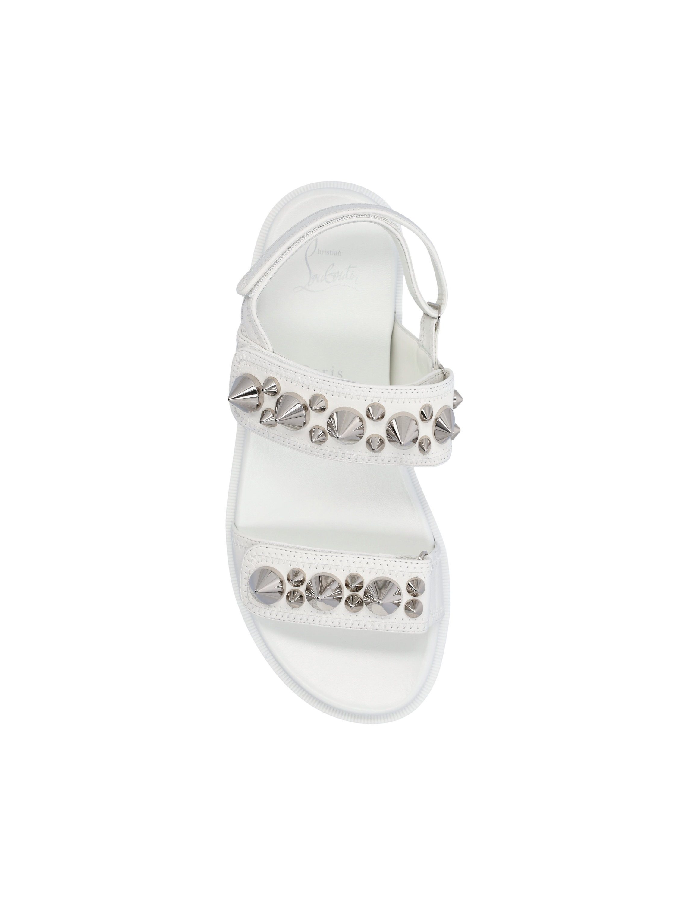 Christian Louboutin Pinned Flat Sandals In White