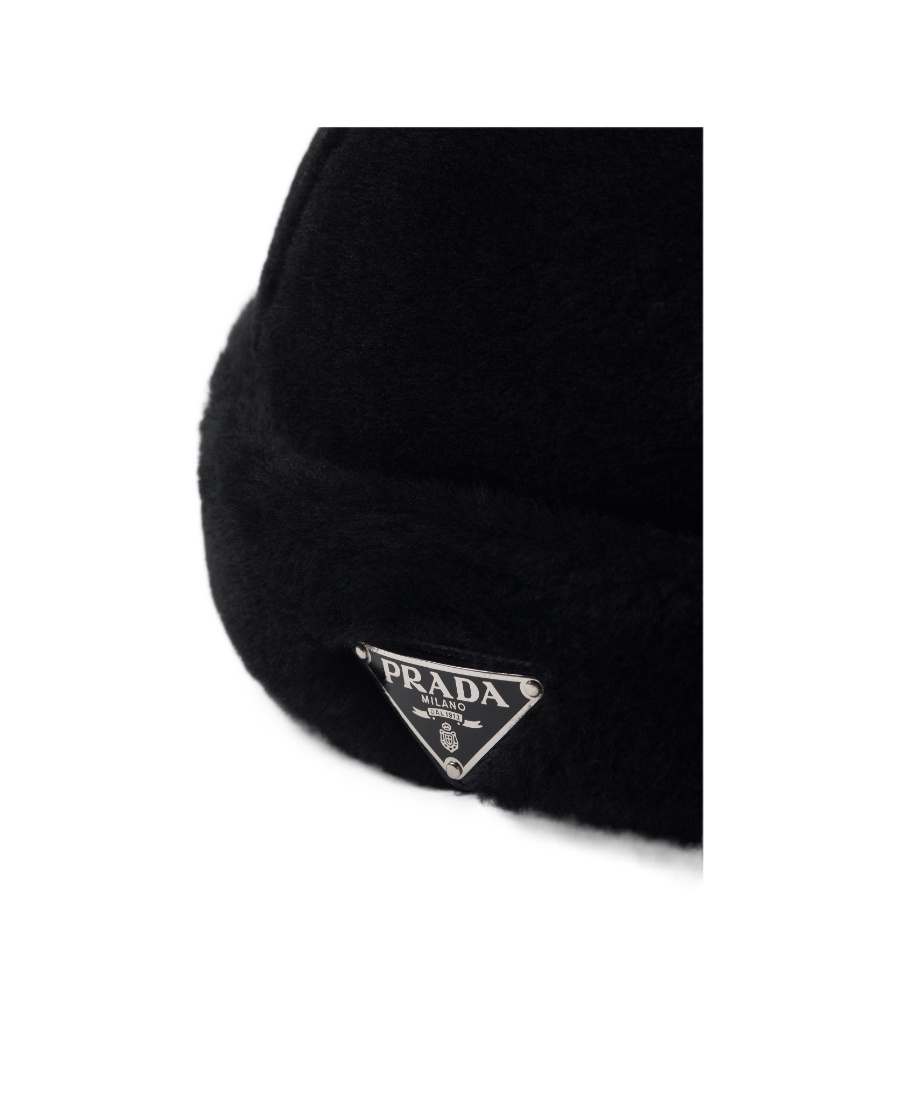 Prada Black Nylon Hat Men In Black