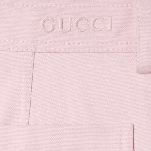 Gucci Embossed Delavé Trousers In Pink