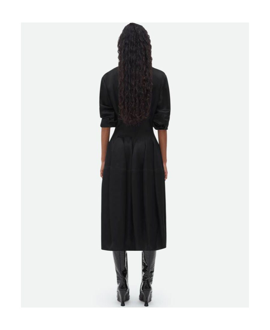 Bottega Veneta Silk Twill Dress In Black