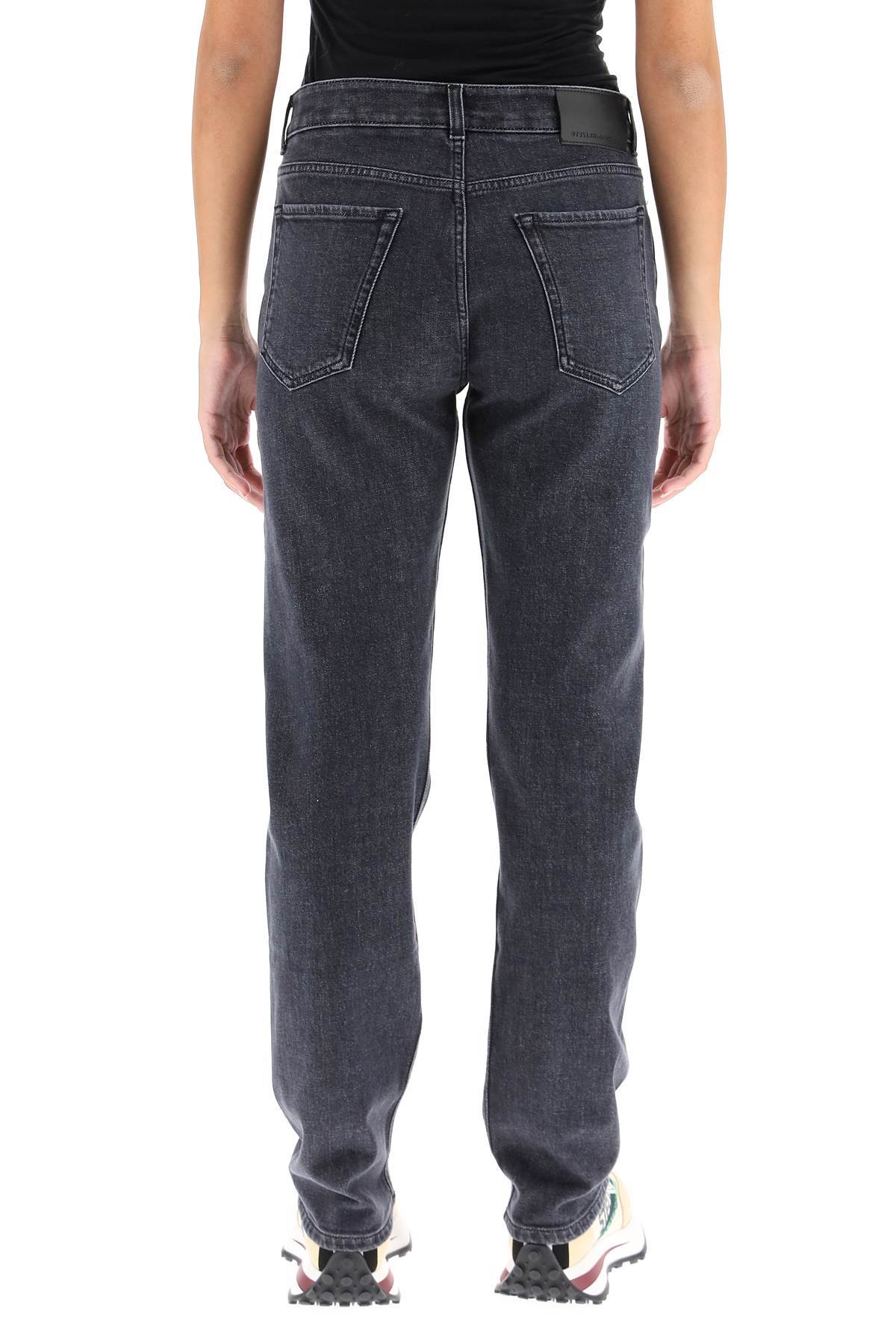 Stella Mccartney Straight-leg Logo-print Jeans In Black
