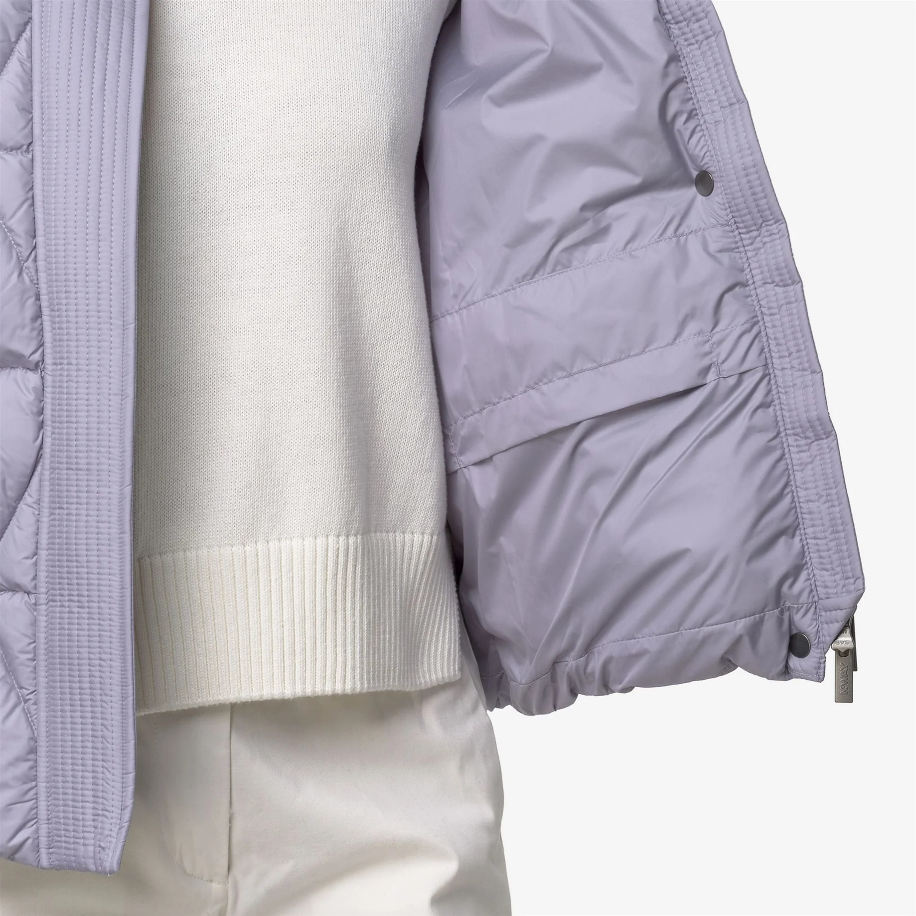 K-way Hooded Quilted Down Jacket In Purple