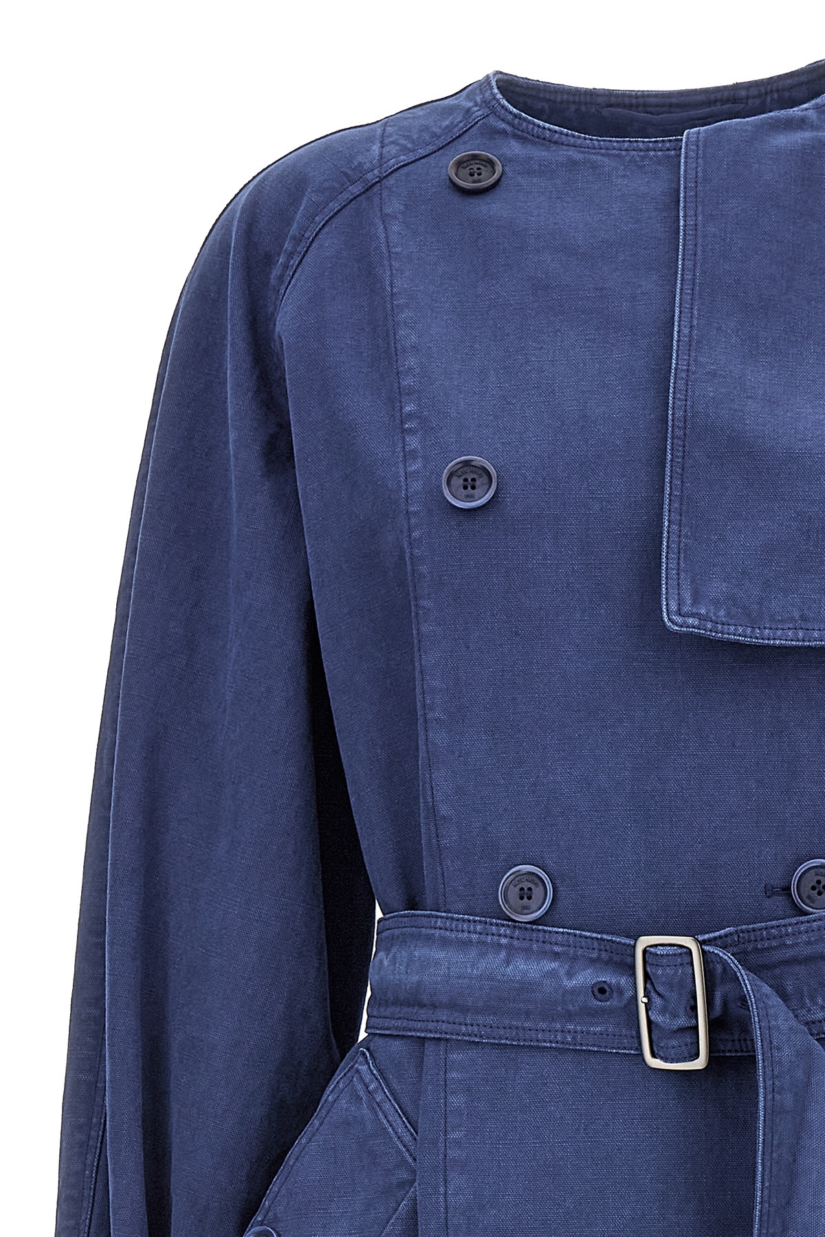 Max Mara Calao Long Denim Trench Coat In Blue