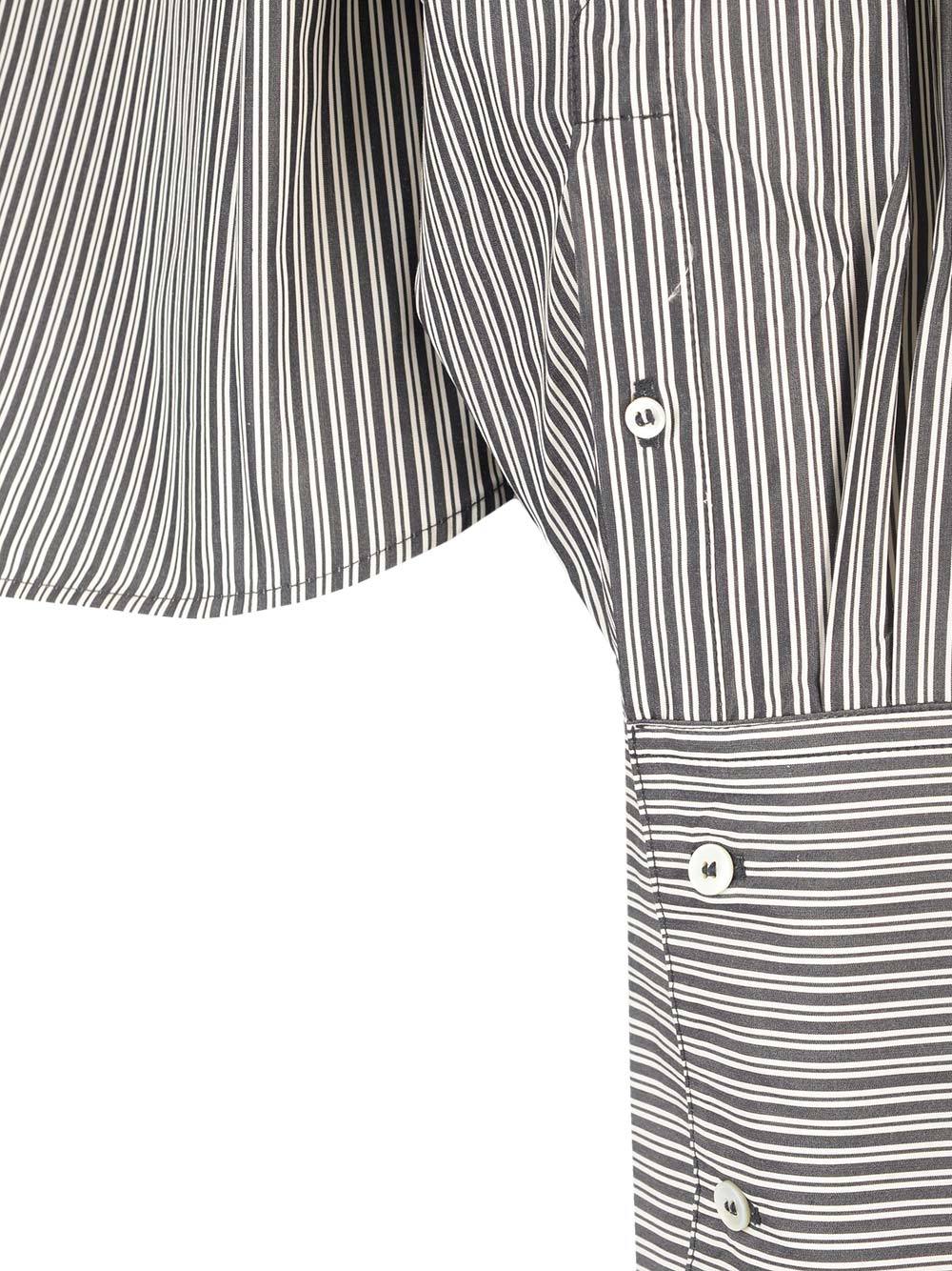 Ami Alexandre Mattiussi Ami Paris Striped Long-sleeved Shirt In Gray