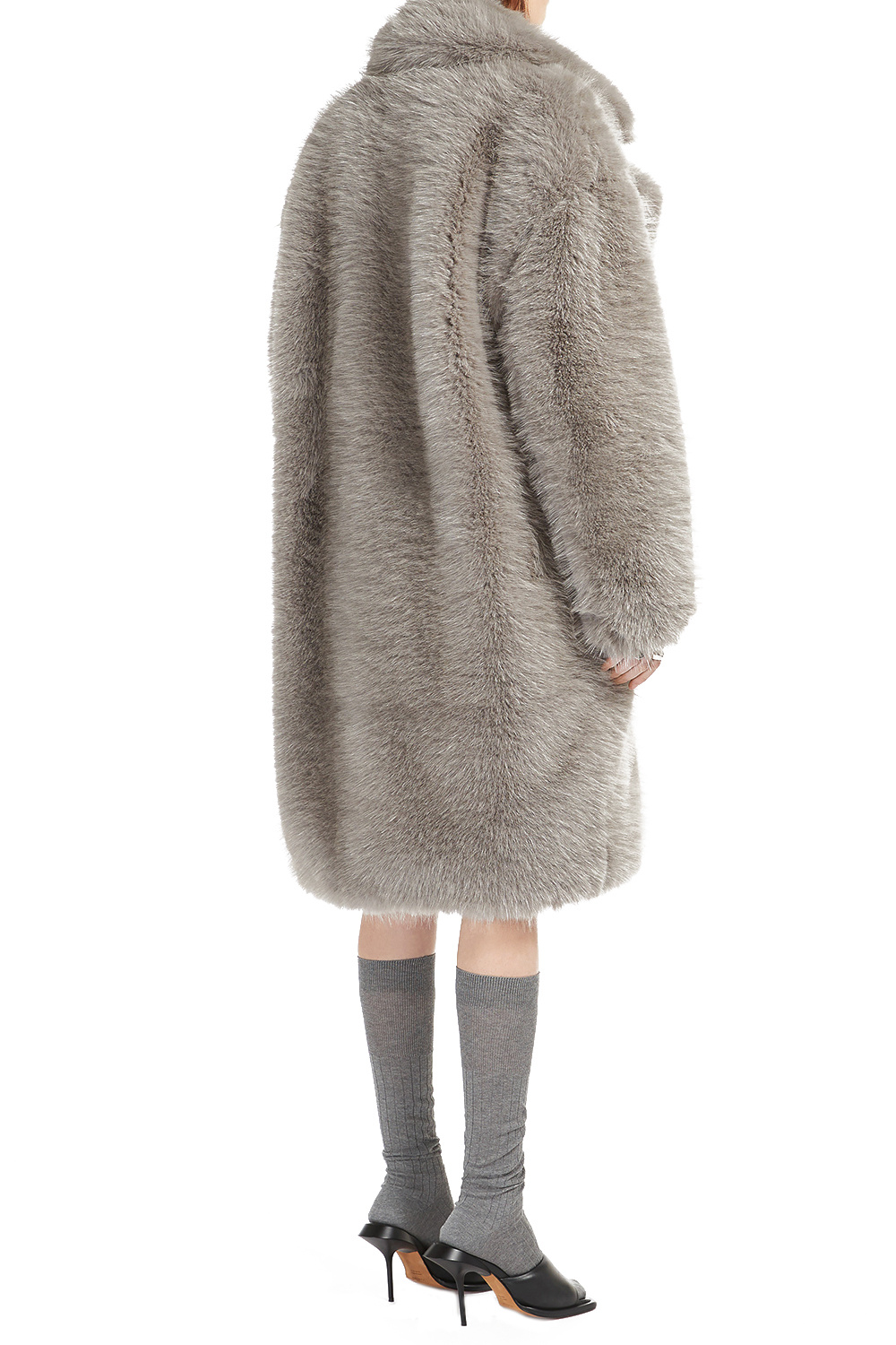 Sportmax Long-sleeved Coat In Gray