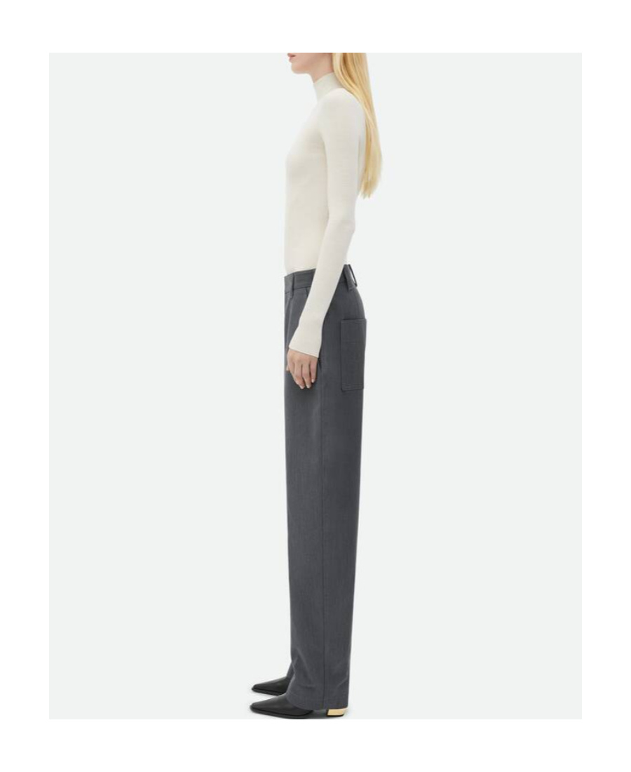 Bottega Veneta Wool Tapered Casual Pants In Black