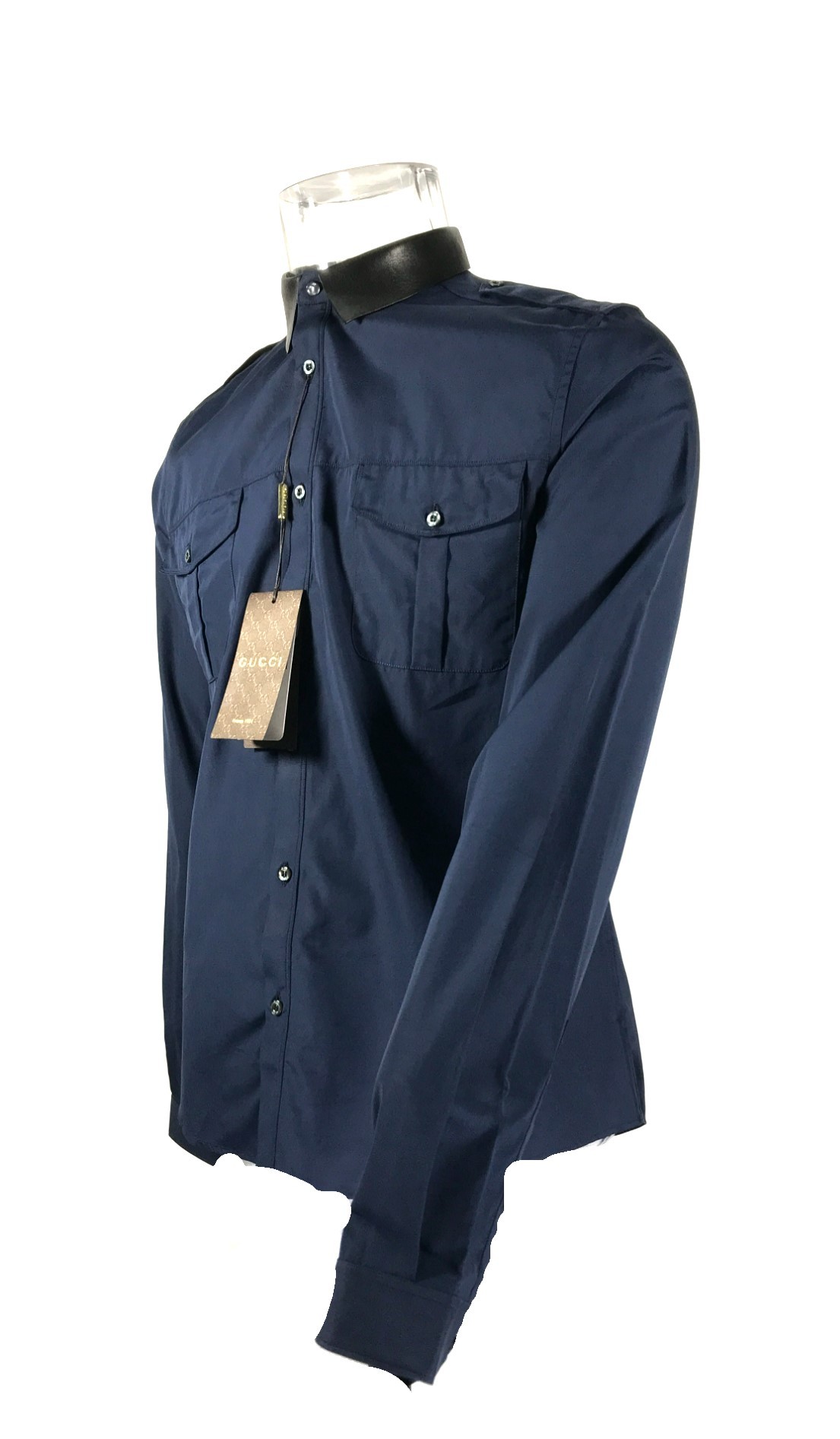 Gucci Long-sleeved Shirt In Blue