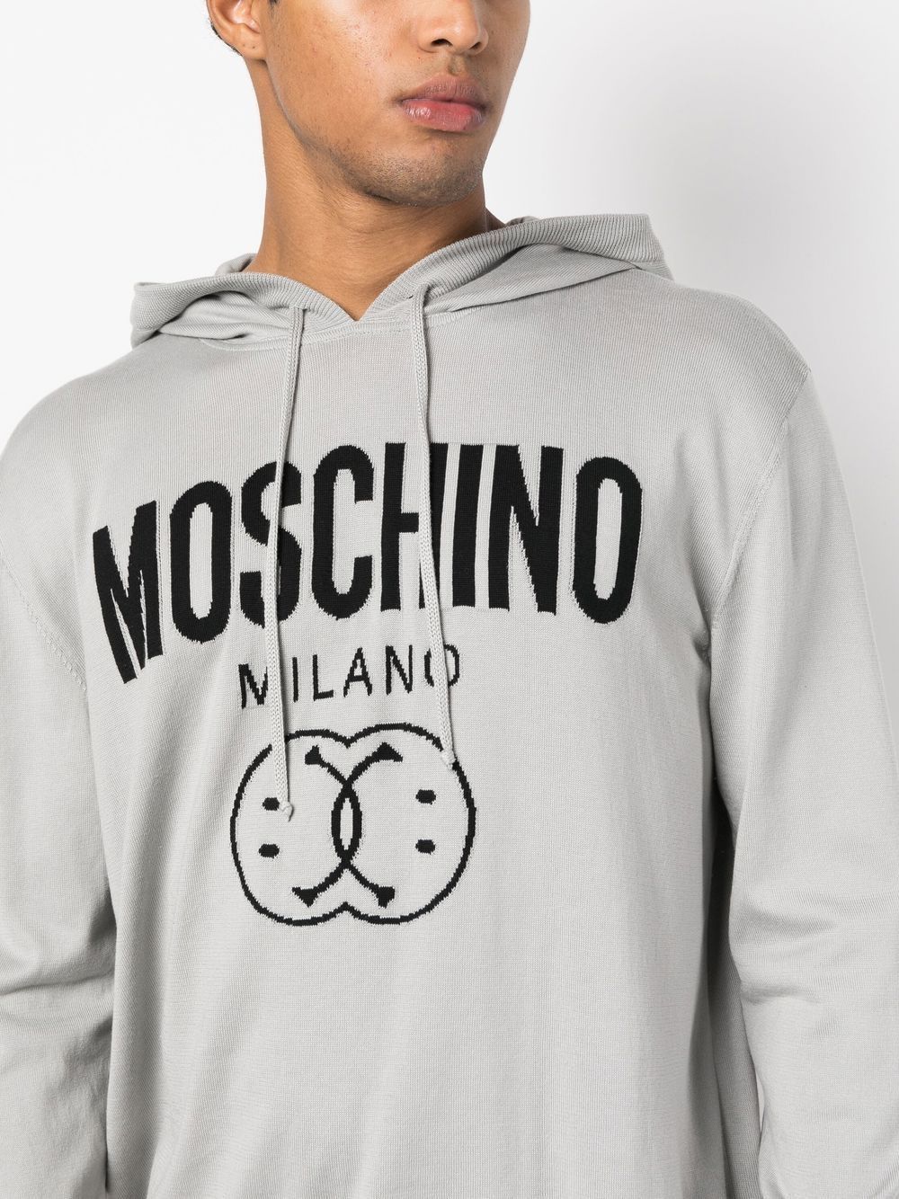 Moschino Micro-label Long-sleeved Sweater In White