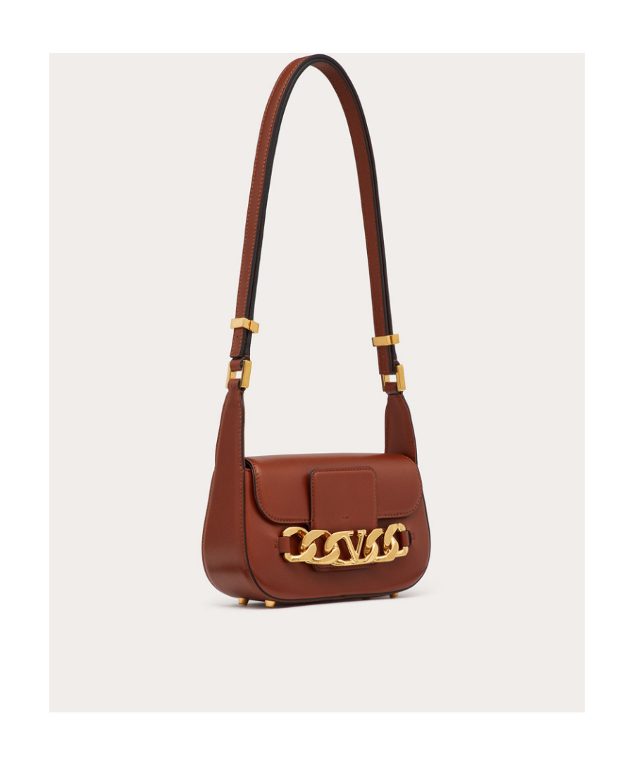 Valentino Vlogo Leather Crossbody Bag In Brown
