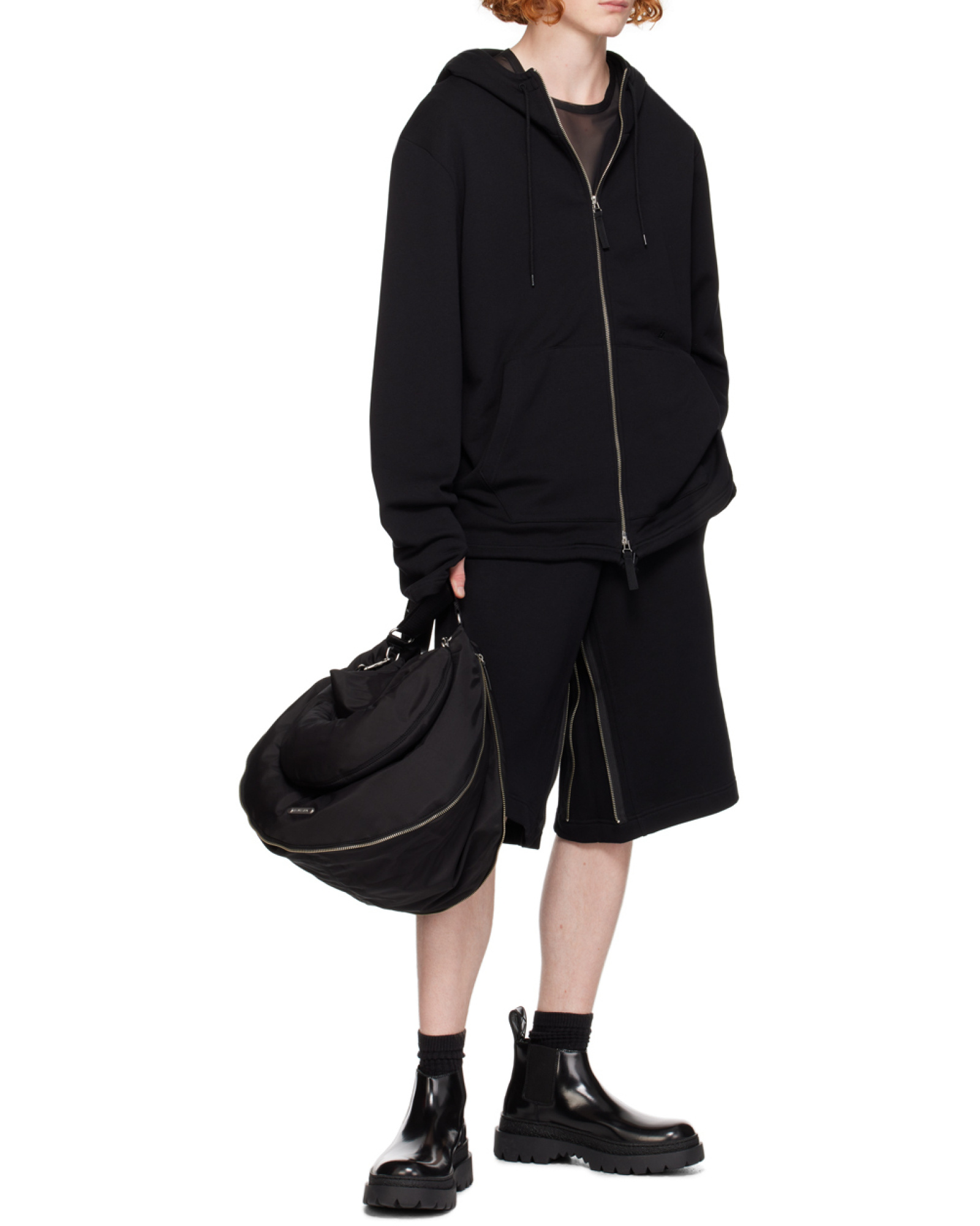 Helmut Lang Front Zip Organic Cotton Hoodie