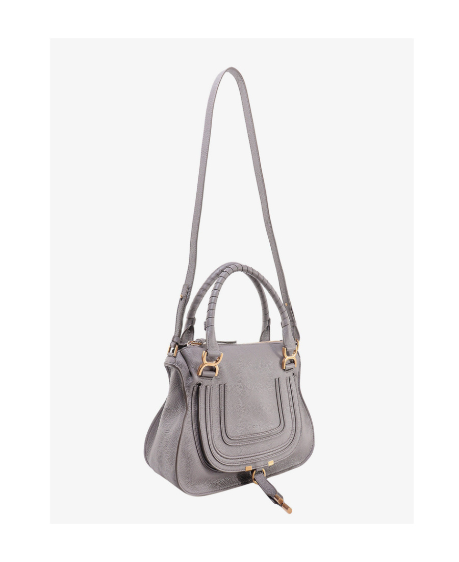 Chloé Marcie Leather Tote-bag In Gray