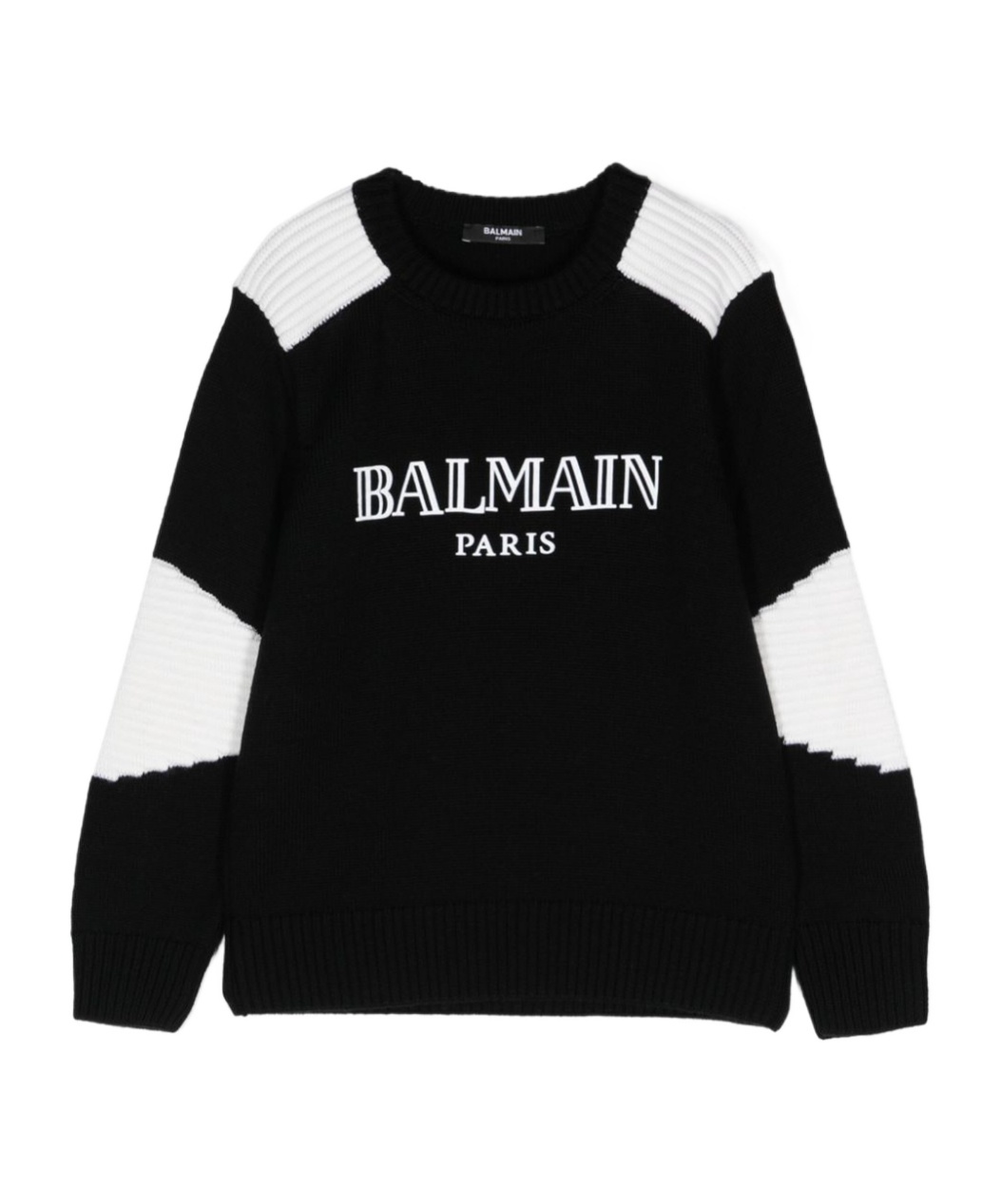 BALMAIN FLOCKED-LOGO COTTON JUMPER