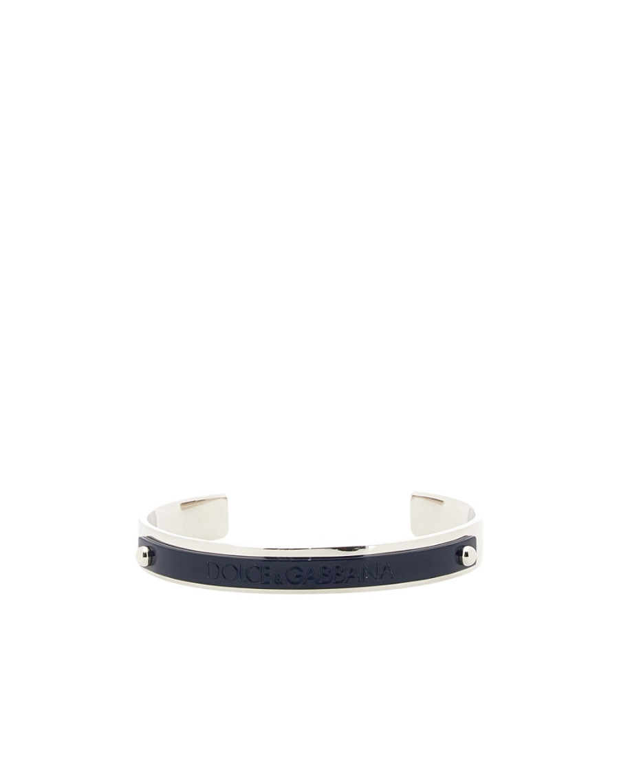 Dolce & Gabbana Logo-debossed Two-tone Bracelet In White
