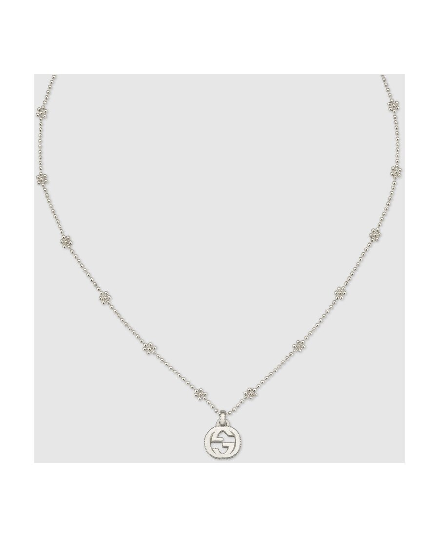 Gucci Interlocking G Necklace In Silver In Metallic
