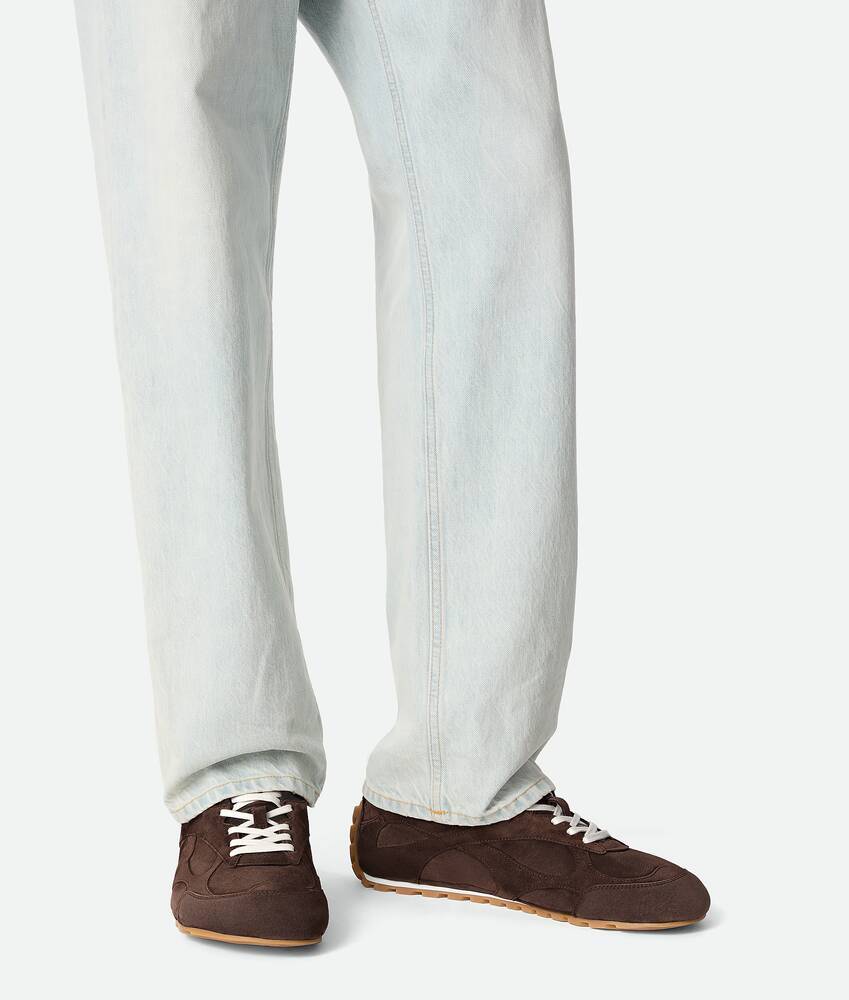 Bottega Veneta Orbit Flash Sneaker Soft Suede In Brown