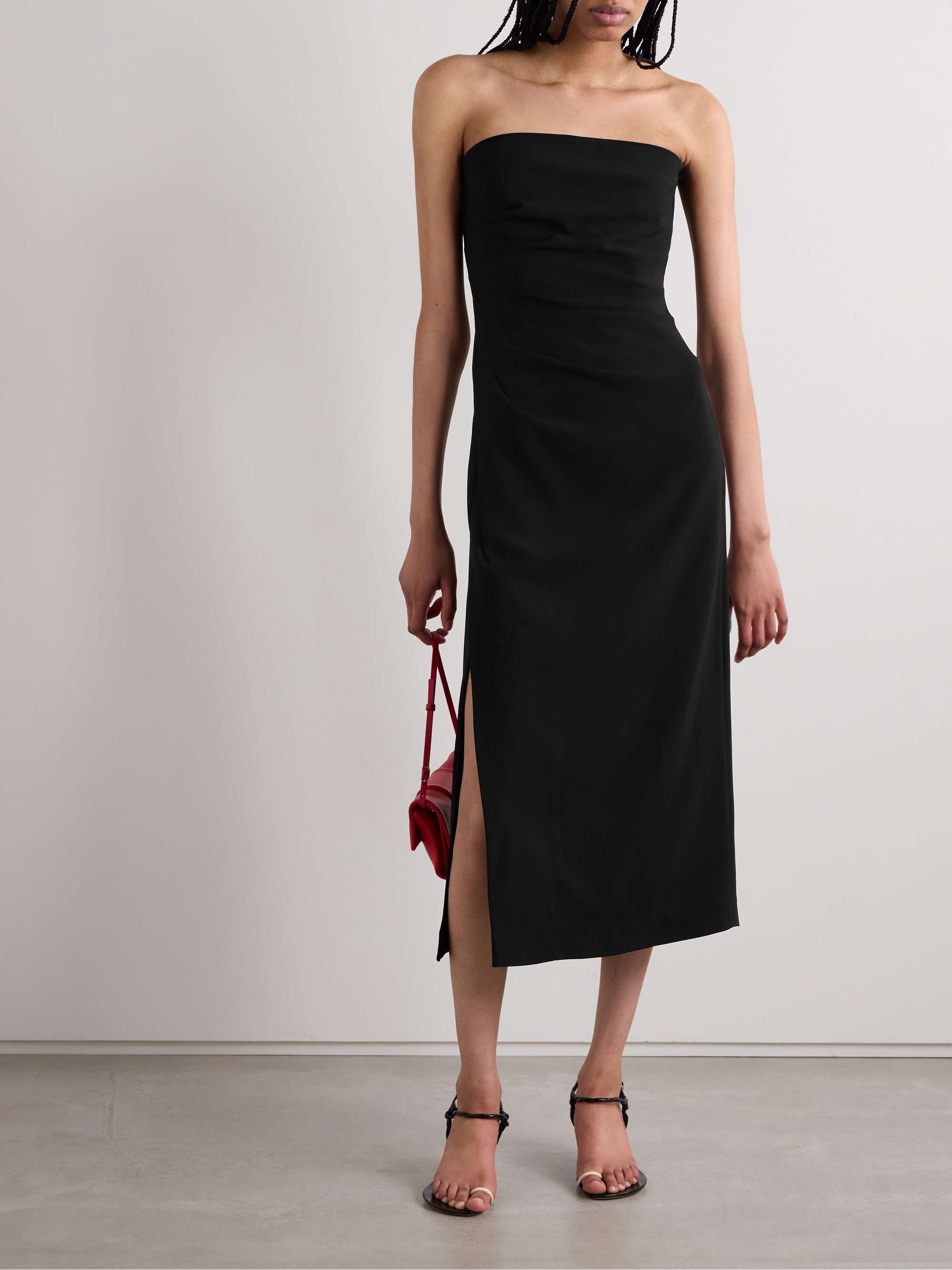 Proenza Schouler Falling Strapless Dress In Black