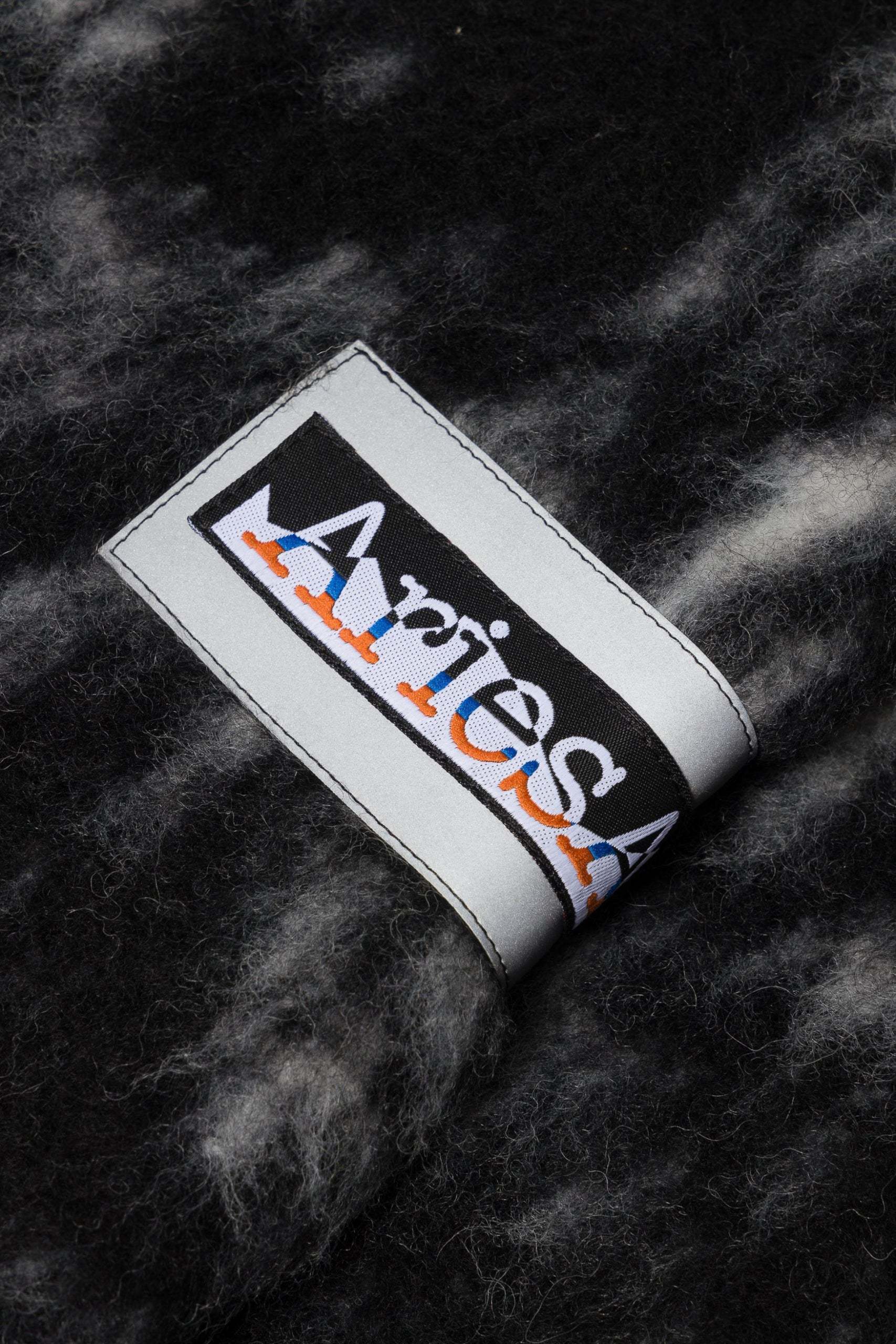 Aries Logo-patch Drawstring Hoodie In Black