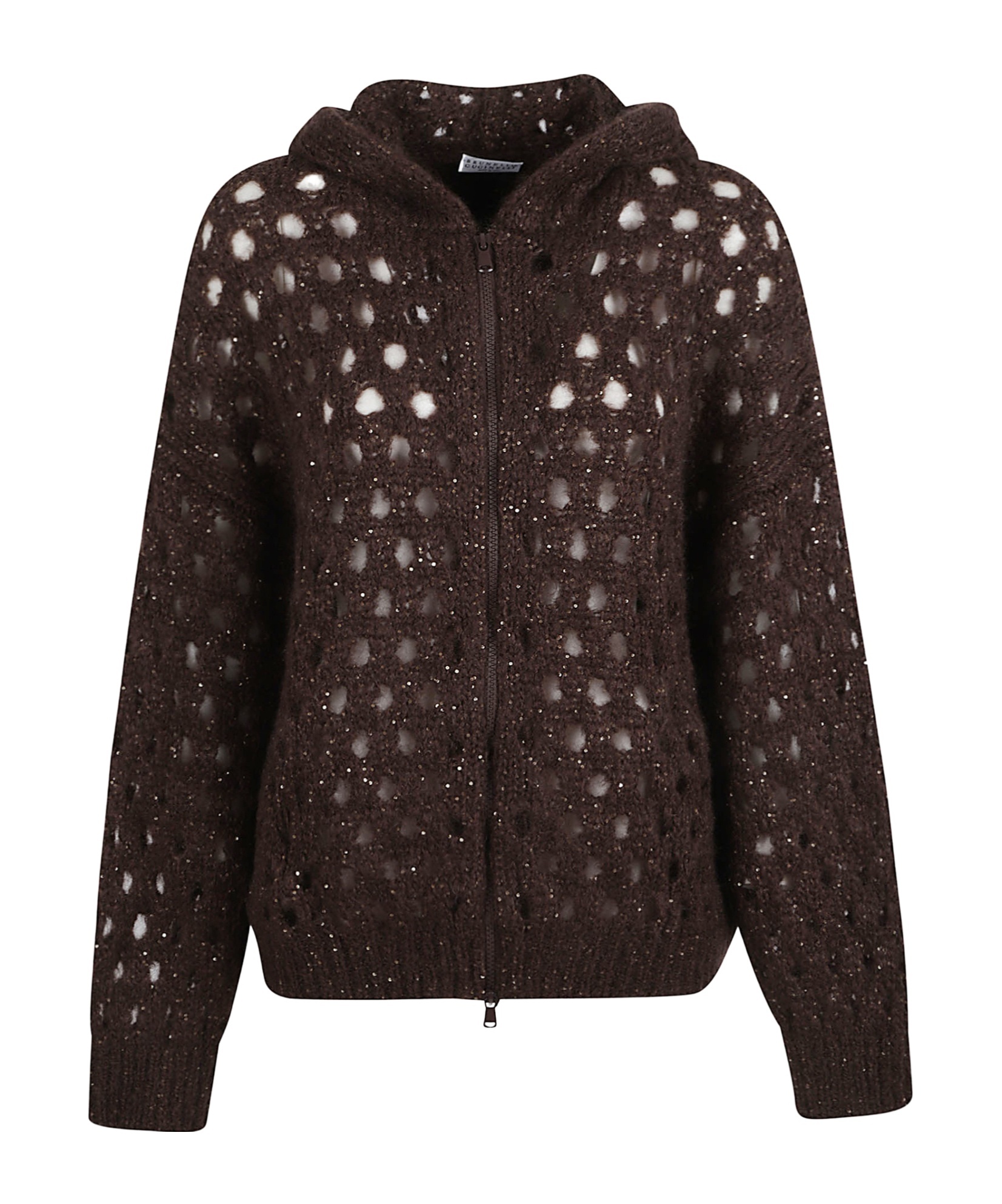 Brunello Cucinelli Zipper Sweater In Brown