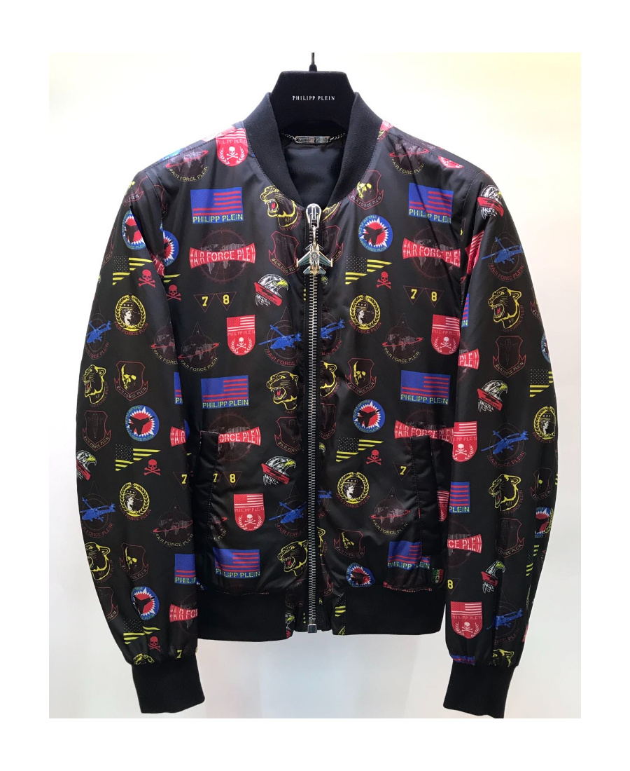 Philipp Plein Logo Details Baseball Jacket In Black