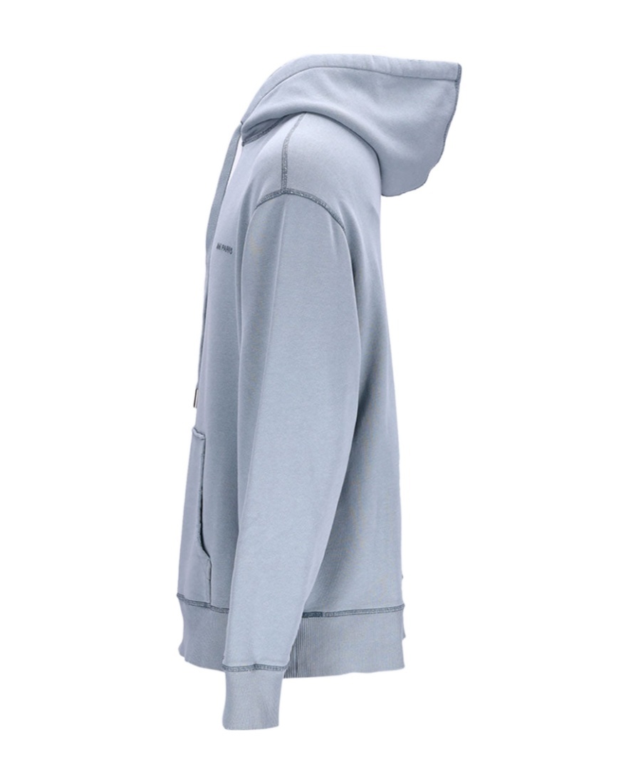 AMI ALEXANDRE MATTIUSSI AMI PARIS LOGO EMBROIDERED DRAWSTRING HOODIE